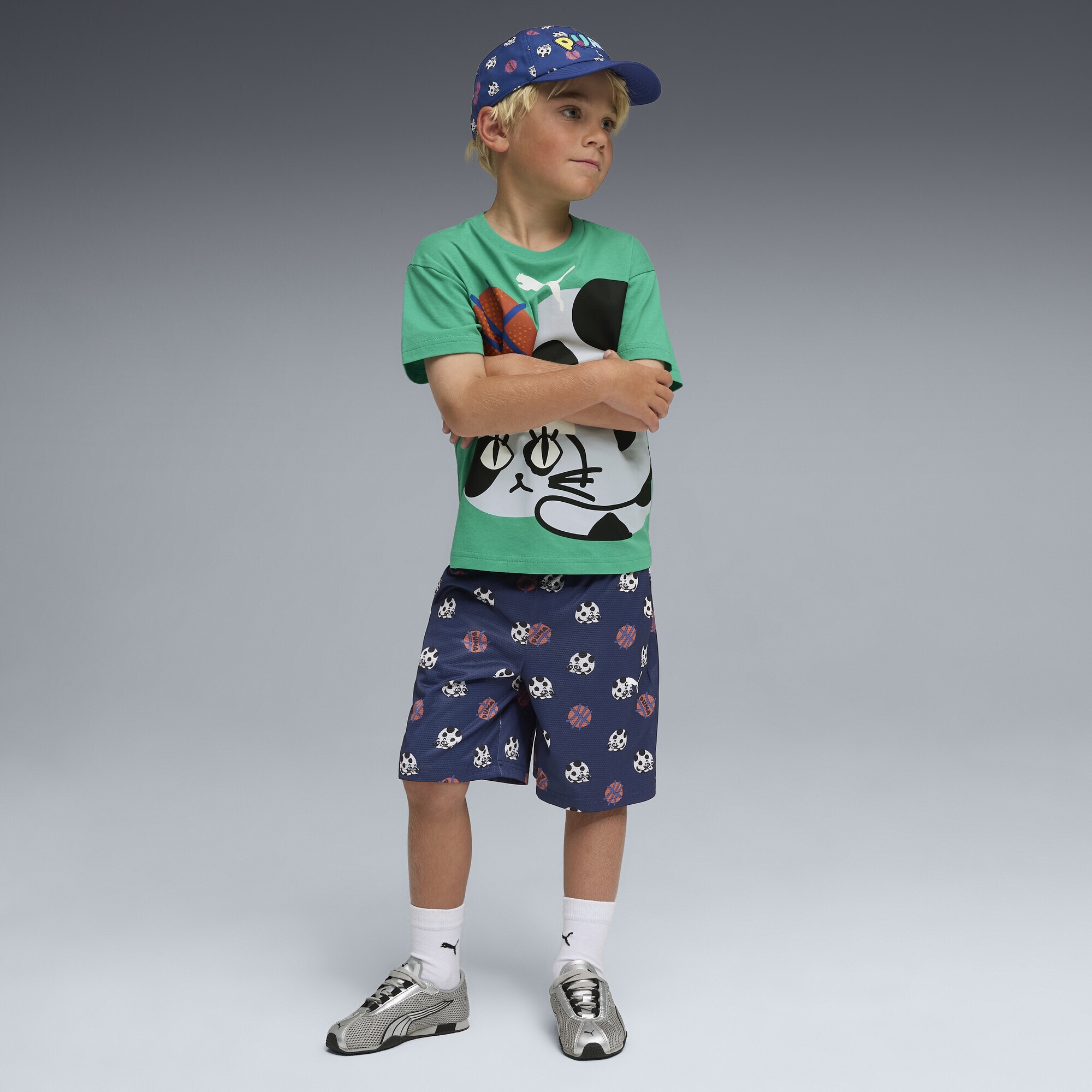 PUMA Sporthose »Sporty Cats Relaxed Bedruckte Shorts Kinder«
