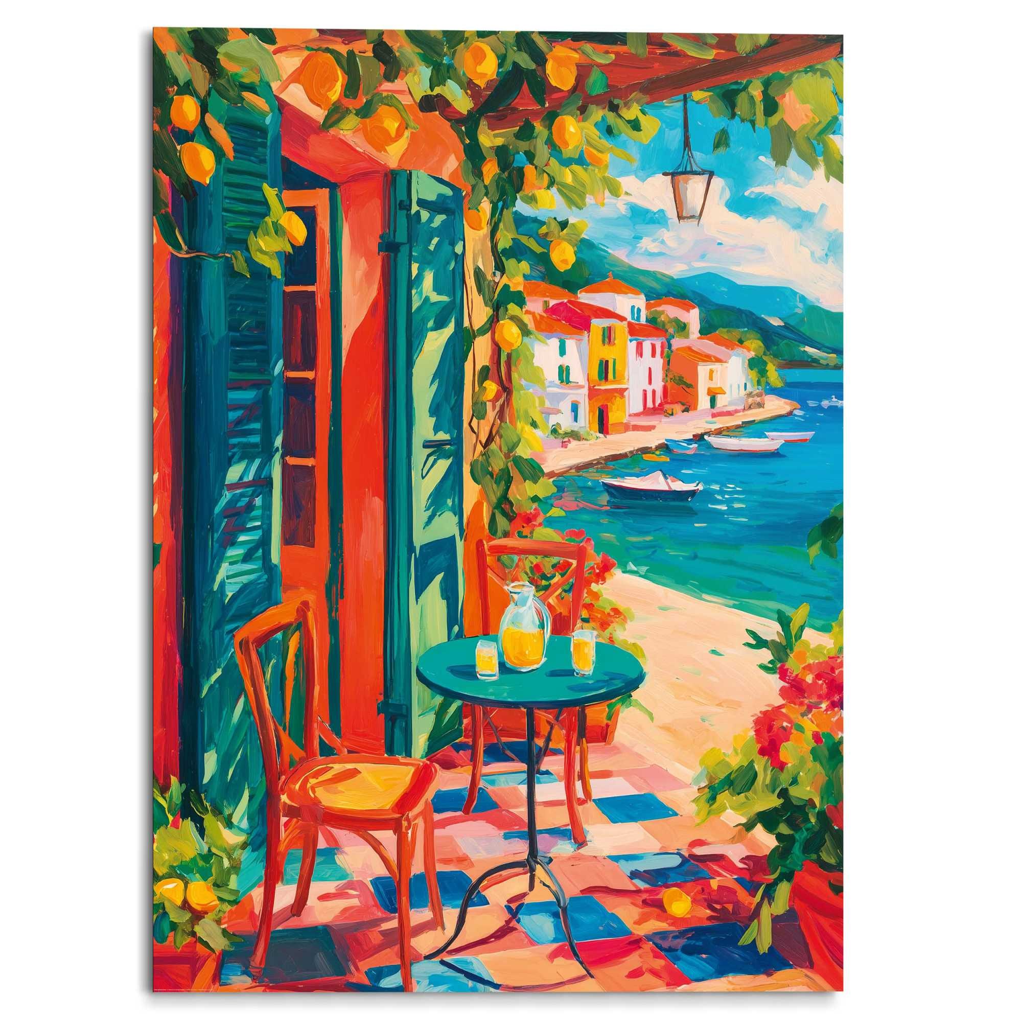 Reinders! XXL-Wandbild »Mediterraner Sommer« 1 Stk. tlg. Hobbyraum - Mehrfarbig - MDF - Gebäude - 100x140 cm