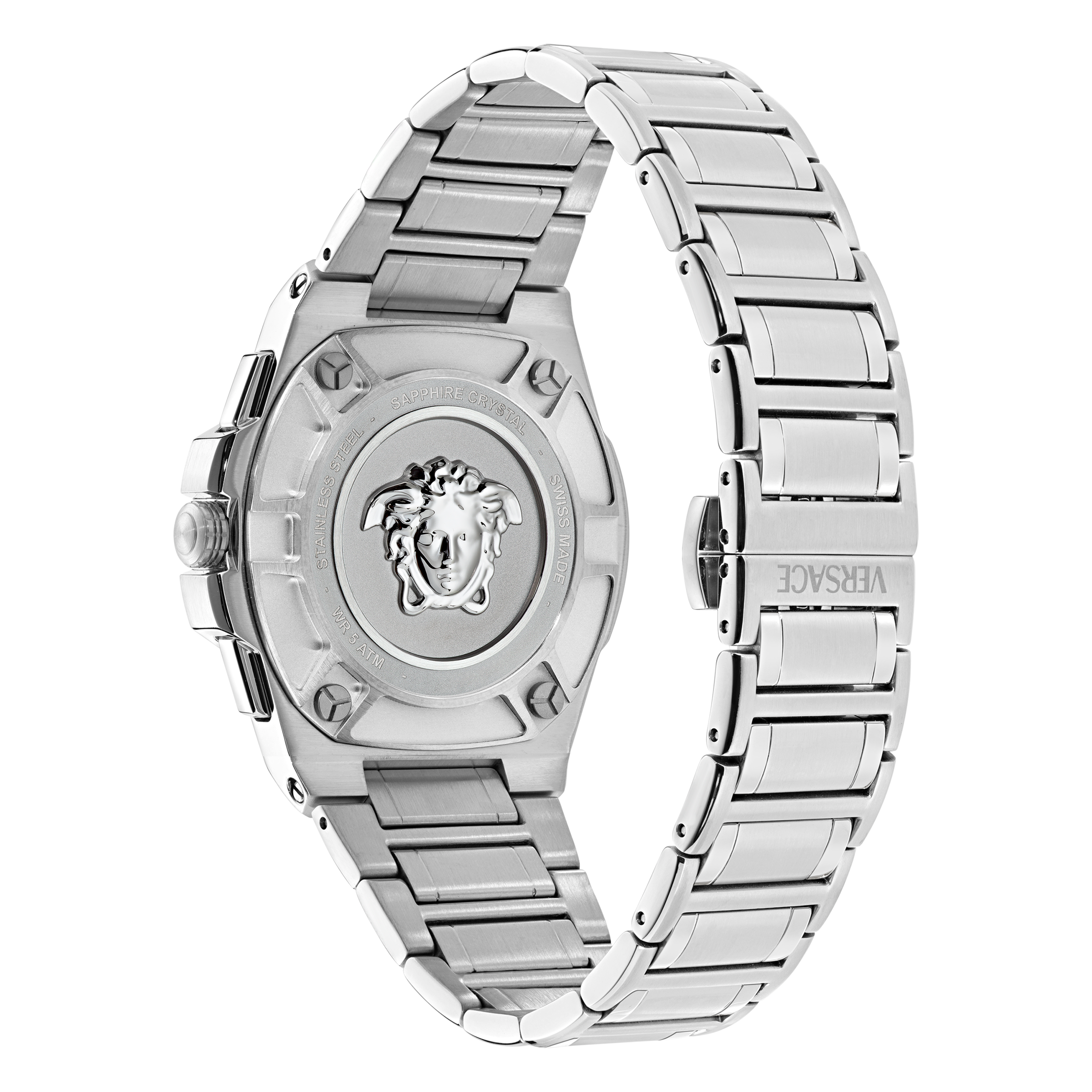 Versace Chronograph »GRECA REACTION« Quarzuhr, Armbanduhr, Herrenuhr, Swiss Made, Edelstahlarmband, analog