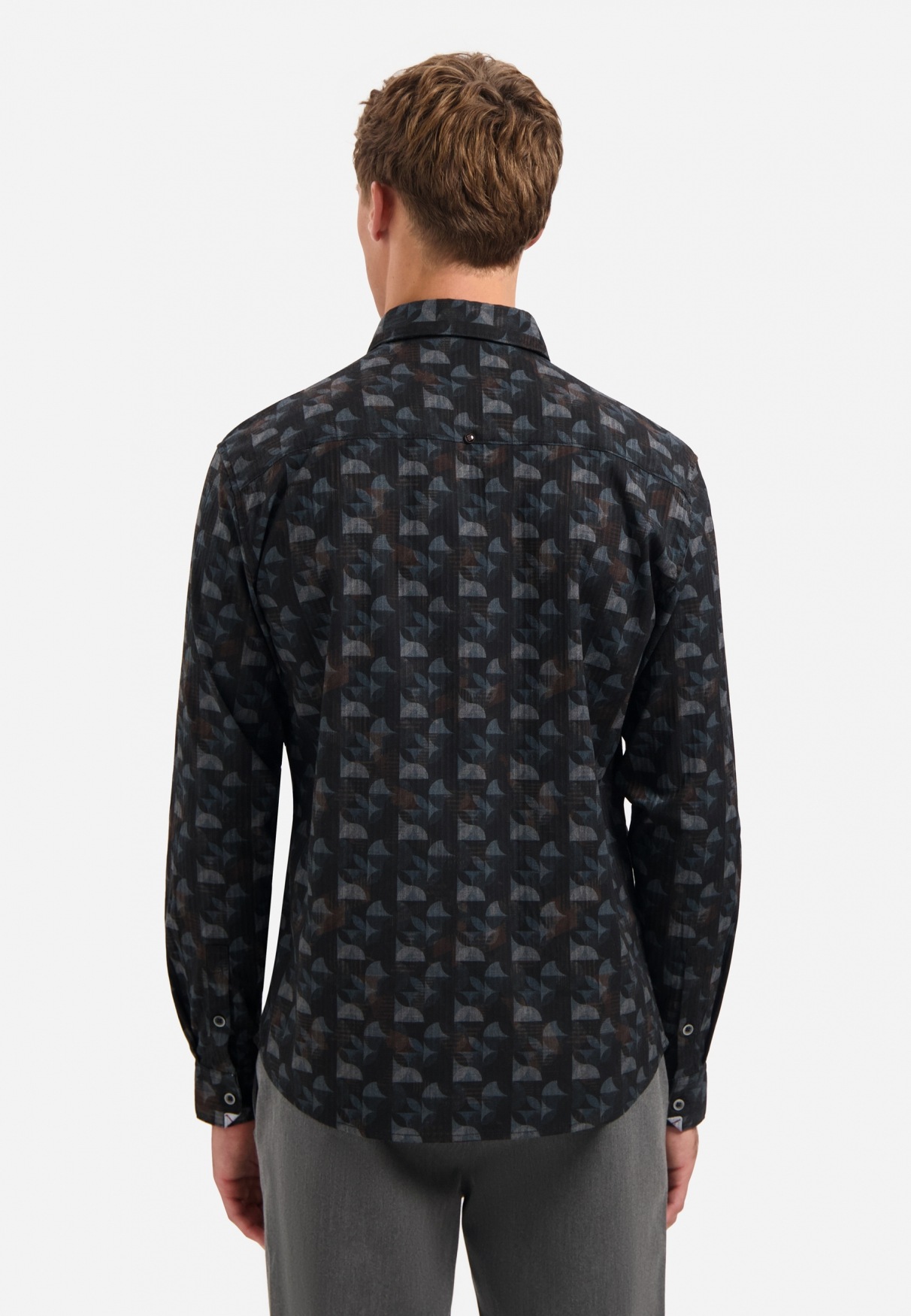 NO EXCESS Langarmhemd "No Excess Bedrucktes Hemd Shirt Allover Printed Stru günstig online kaufen