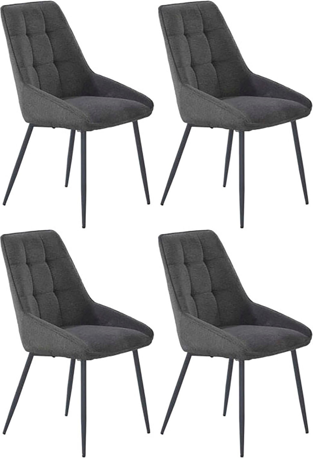 Jockenhöfer Gruppe Essgruppe »ROGER, Sitzgruppe, Tisch, 4 Stühle« Set, 5 Stk. tlg. Tischplatte Wildeiche, U-Gestell, Stühle mit Webstoff