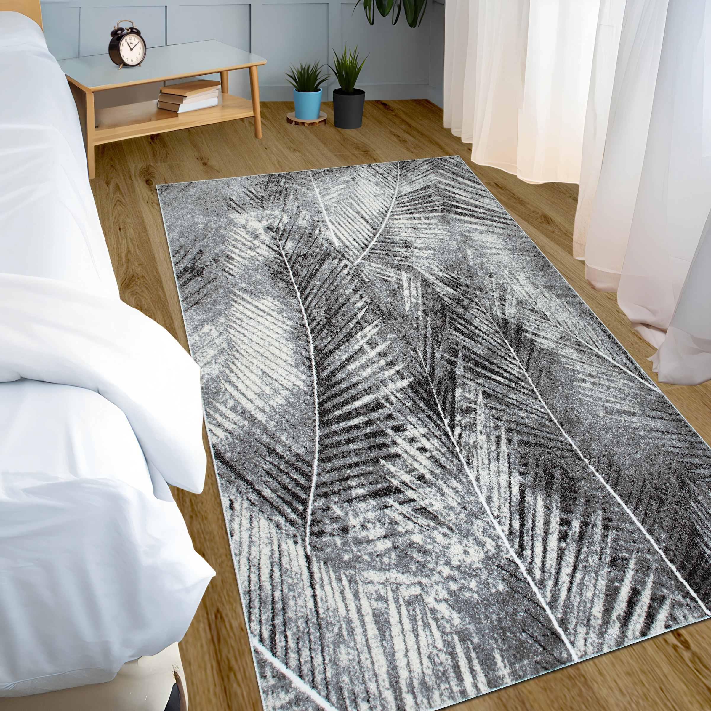 my home Teppich »Kiliv, Modernes Blatt Design«, rechteckig, 9 mm Höhe, mit besonders weichem Flor, Kurzflor