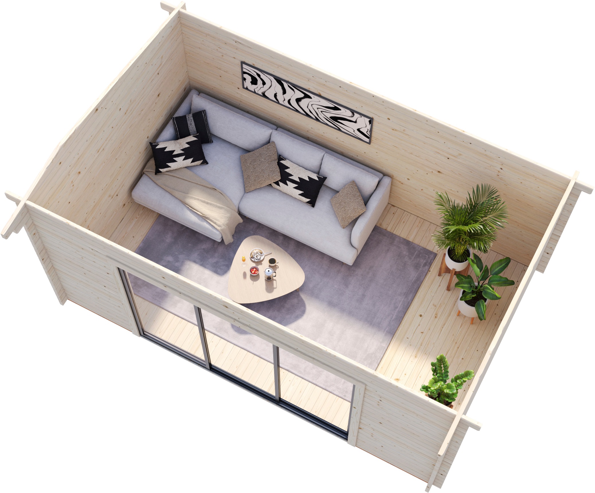 Palmako Gartenhaus »Ines 13,7 m², Slide Plus«