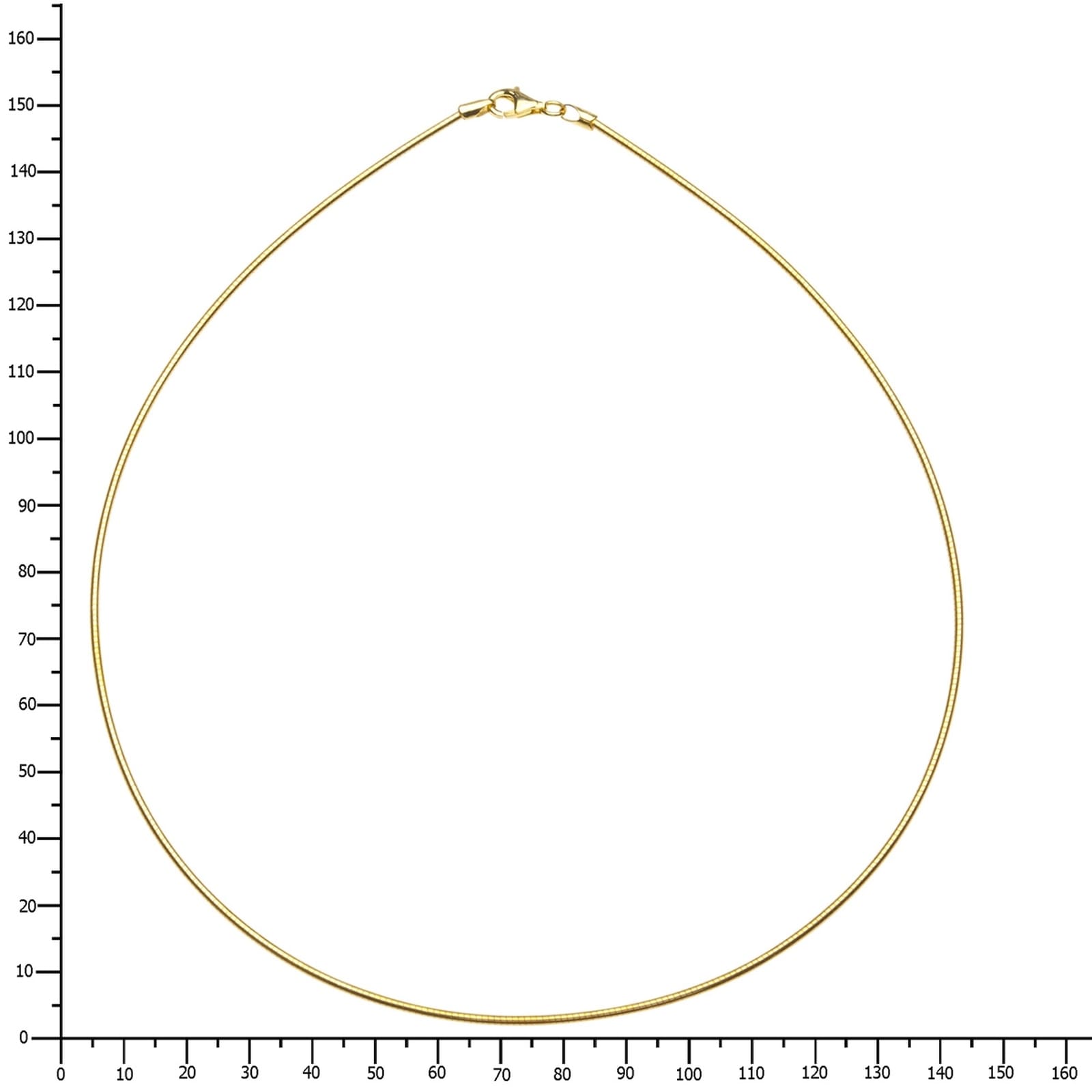 OSTSEE-SCHMUCK Halsreif »- Omega 1,7 mm - Silber 925/000, vergoldet -,«