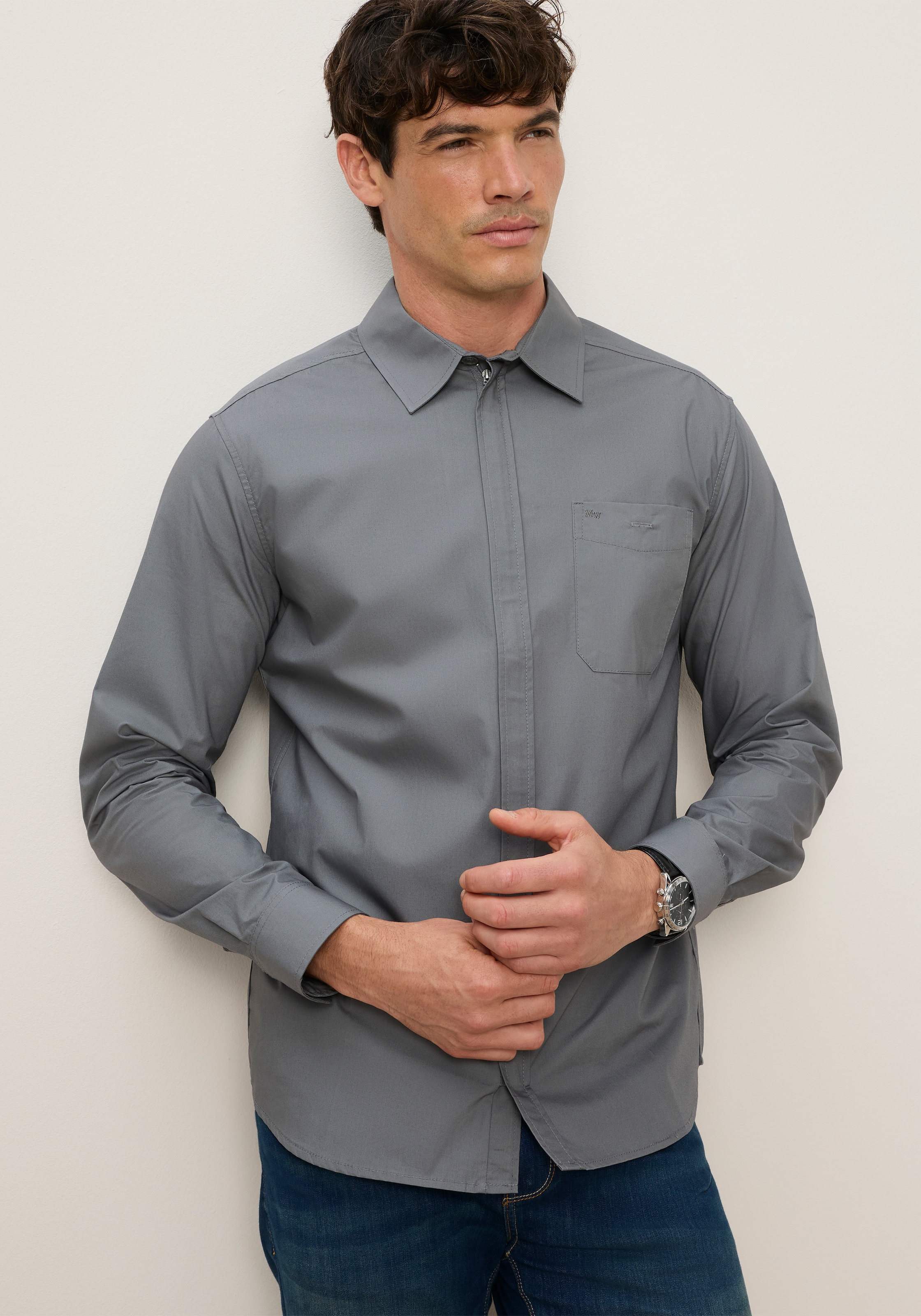 Man's World Langarmhemd »mit moderner Reißverschlusslösung« Regular Fit, Die moderne Alternative zum klassischen Hemdenlook