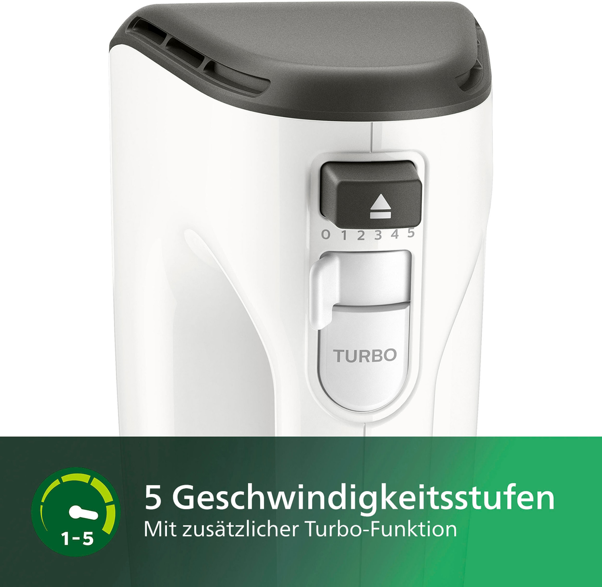 Philips Handmixer »HR3741/00«, 450 W, 5 Geschwindigkeiten plus Turbo, inkl. Quirle und Knethaken