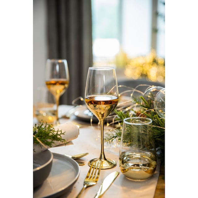 Leonique Weinglas »Trinkglas Donella«, (Set, 6 tlg.), Gläser Set, mit  Golddekor, 6-teilig bestellen | BAUR