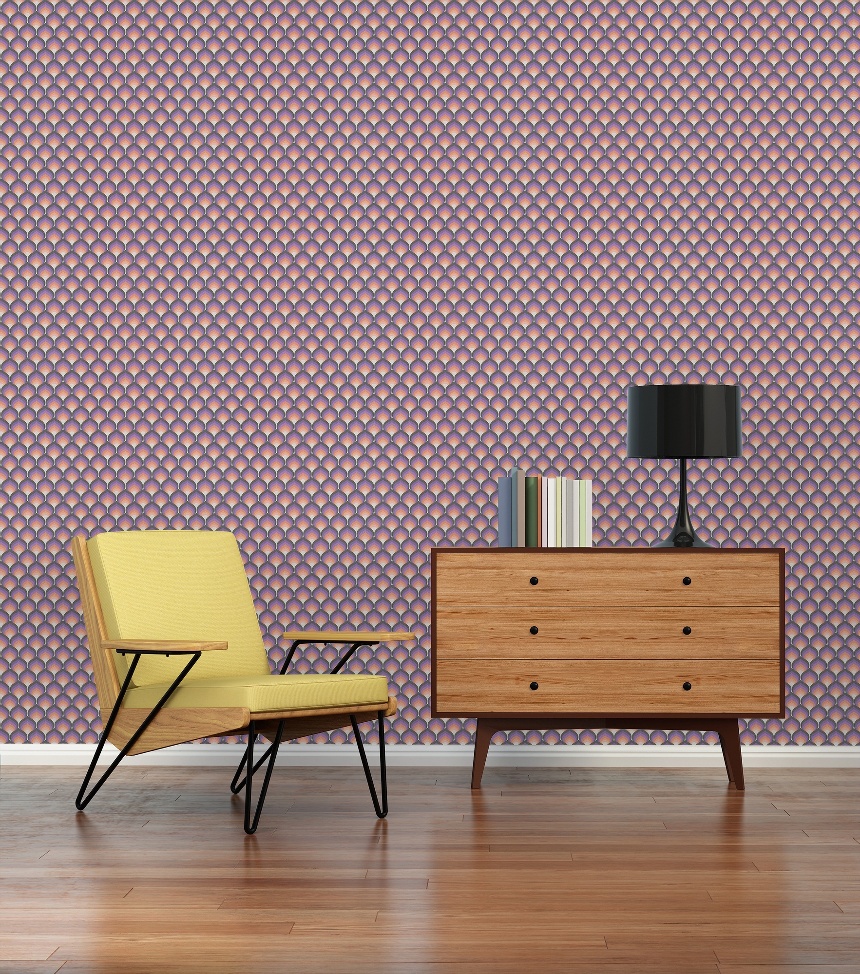 A.S. Création Vliestapete "Retro Chic Grafik-Tapete Mustertapete Retro 3D" Matt Strukturiert Vintage Vliestapete Für Schlafzimmer Küche Wohnzimmer
