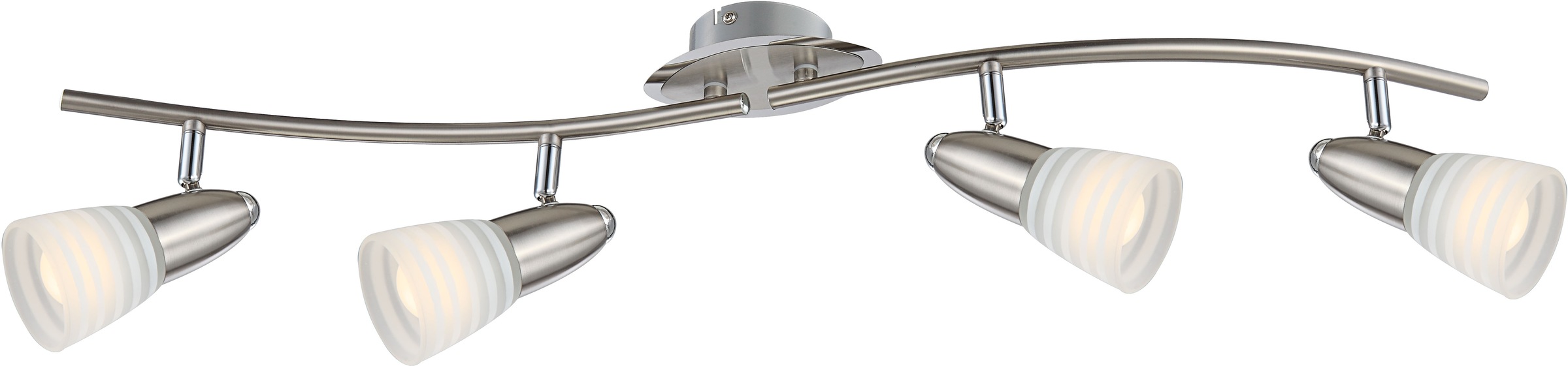 "GLOBO LIGHTING Deckenstrahler ""CALEB"", silber (verchromt), 1 Stk., Leuchten, LED-Strahler/Glas opal/3000K/Wohnzimmer/Flur, Deckenstrahler"
