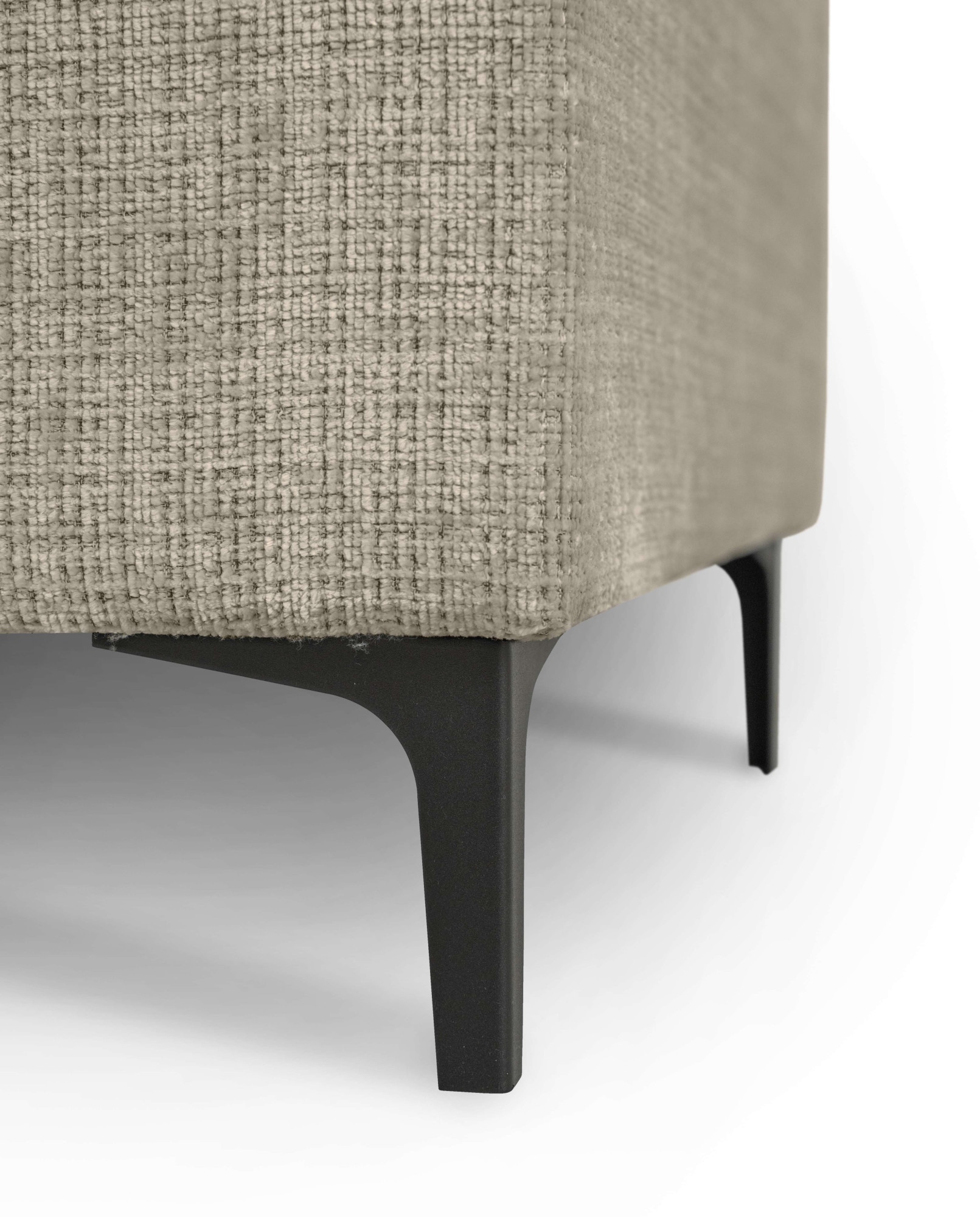 Places of Style Wohnlandschaft »XXL Sofa Oland, Struktur, Flachgewebe, Luxus-Microfaser, Boucle«, U-Form, 342 cm, Wellenunterfederung, Skandi-Design, Metallfüße