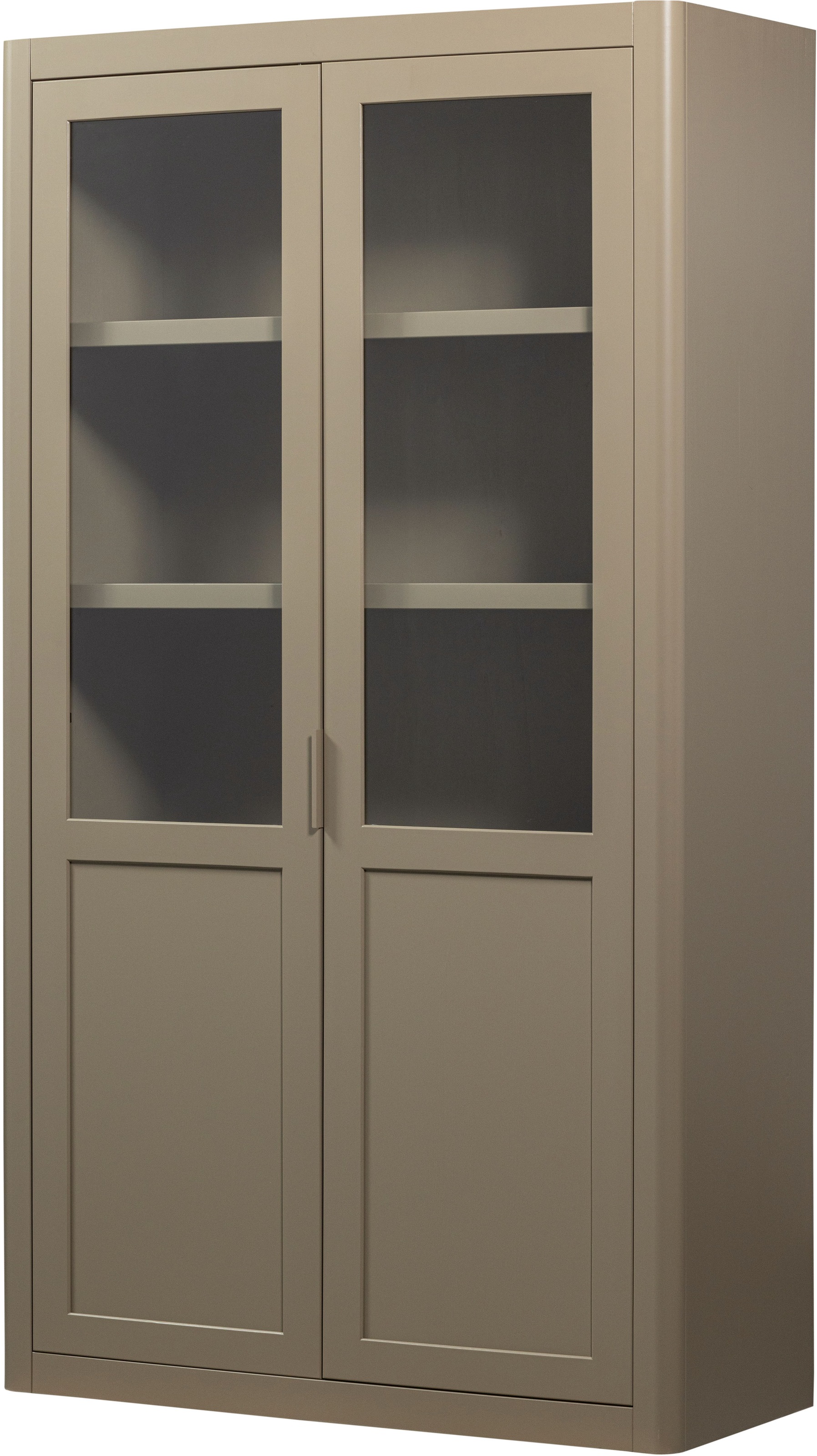 WOOOD Vitrine "Gunnar FSC-Kiefernholz mit Glasstüren H 217 x B 120 x T 48 cm" Tragkraft 150 kg gesamt, wasserbasierter Schutzlack, Pfleigleicht