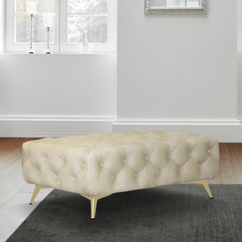 Home affaire Polsterhocker "Amaury" Chesterfield-Optik, Breite 120cm, Fußfa günstig online kaufen