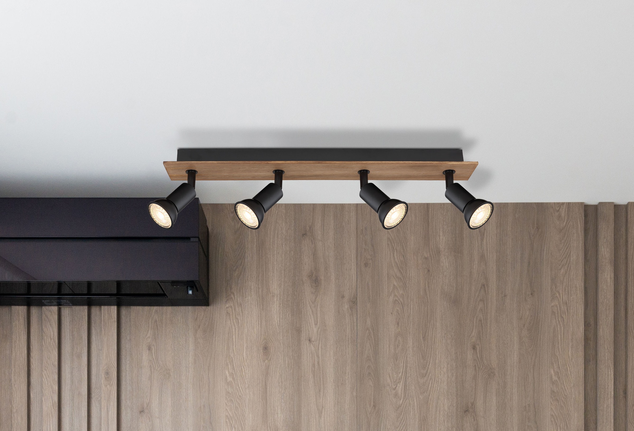 GLOBO LIGHTING Deckenspot »DREW« GU10 1 Stk. Strahler Holz/Schwarz, GU10