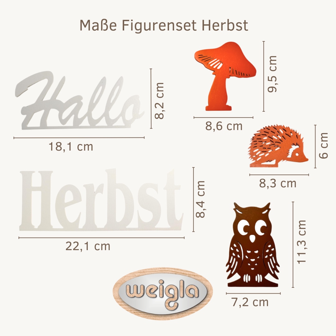Weigla Dekofigur »Figurenset "Herbst" für WEIGLA Dekosockel, aus Holz« Erzgebirge garantiert, Herbstdeko für innen