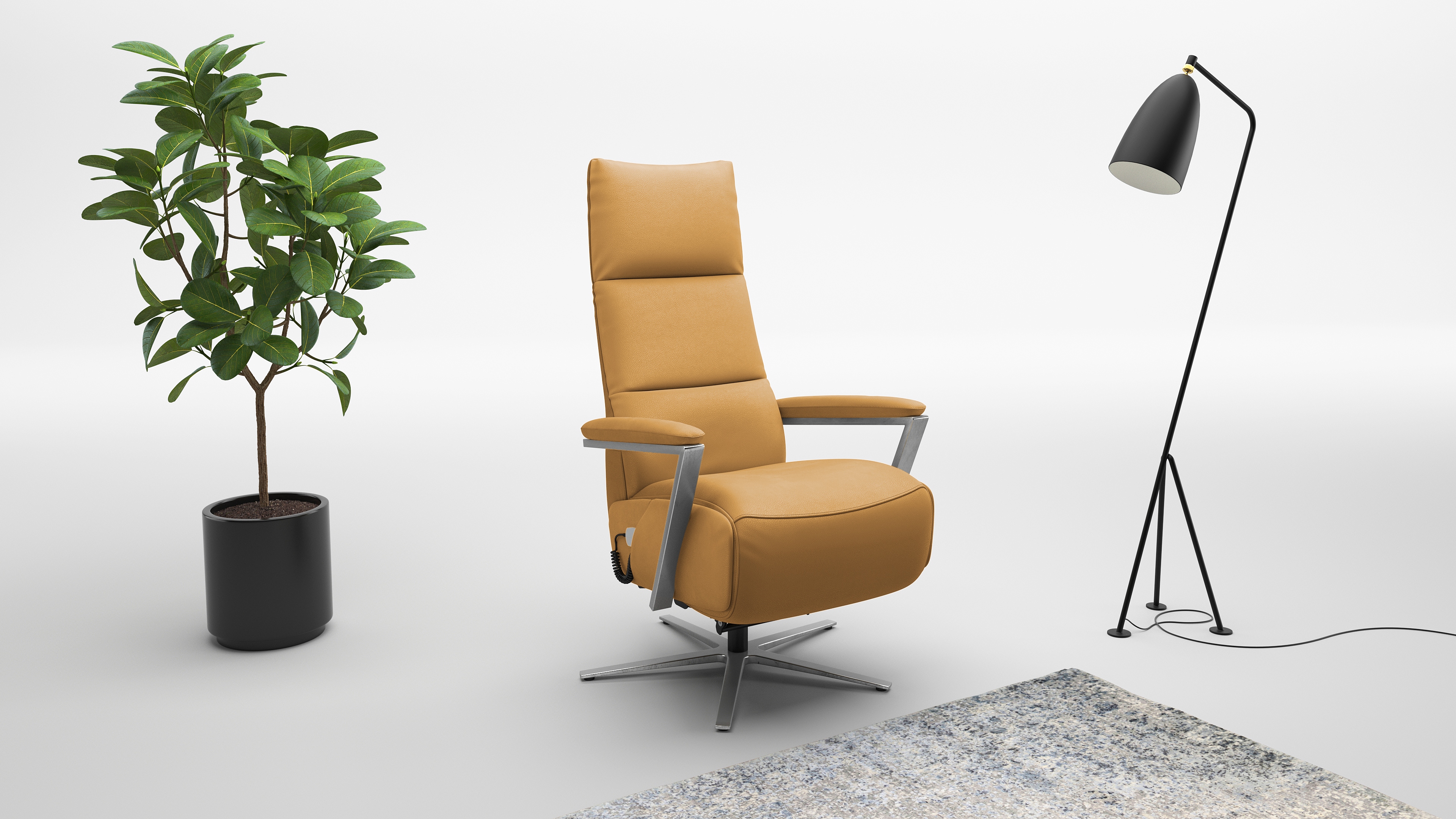 sit&more TV-Sessel "Vario Comfort, inkl. Kopfteilverstellung & 360 Drehfunktion" mit Gasdruck, Höhe der Armlehnen 62cm