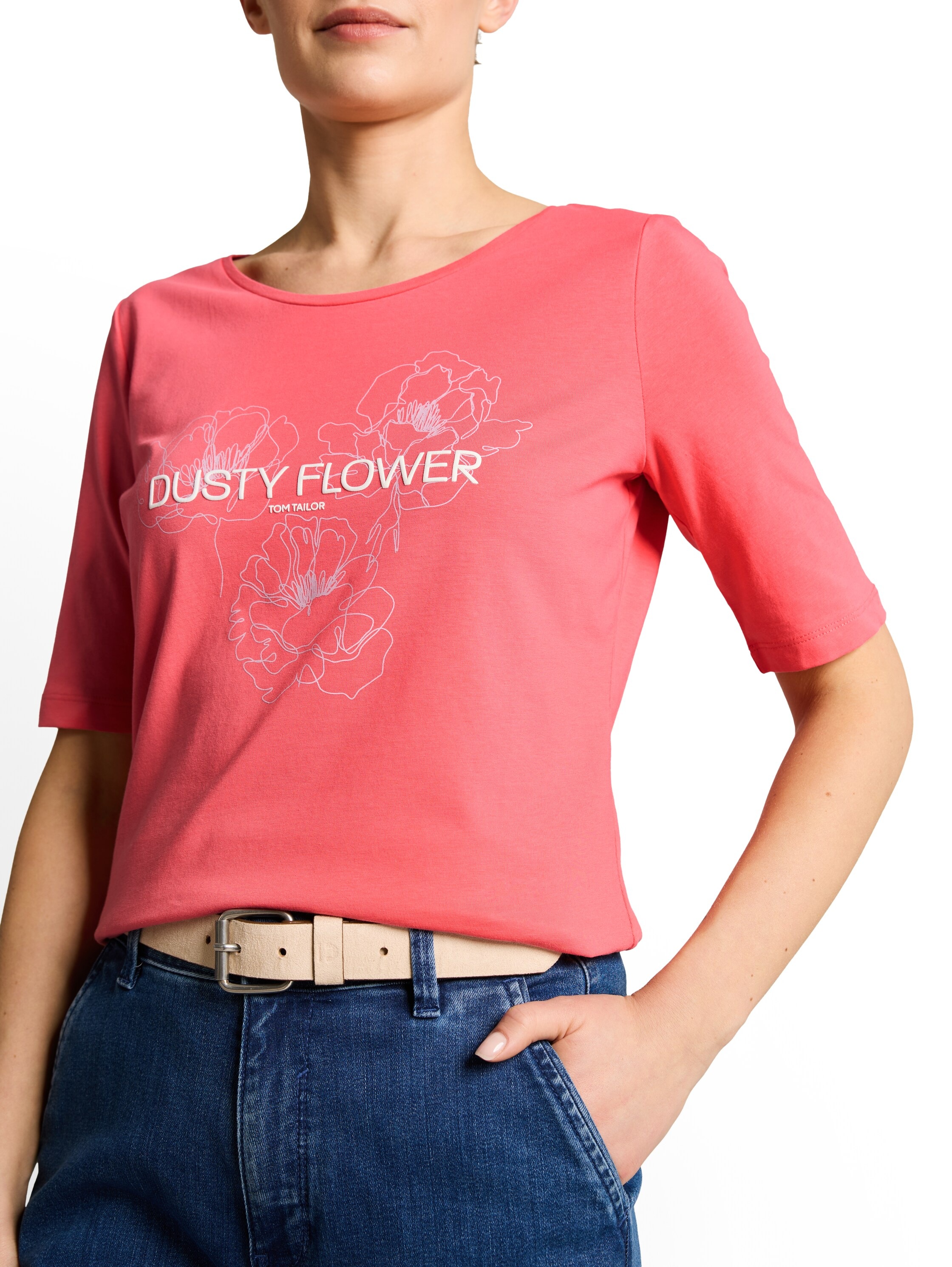 TOM TAILOR Kurzarmshirt Sommershirt mit Frontprint günstig online kaufen