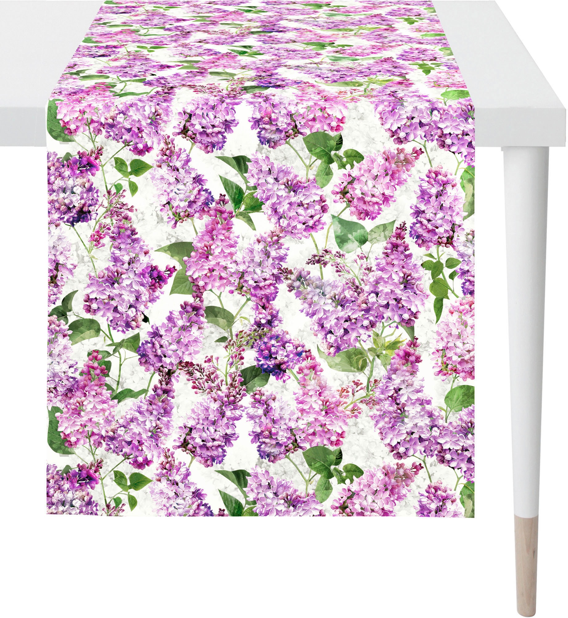 APELT Tischläufer »6820 SPRINGTIME, Frühjahrsdeko, Frühling«, (1 St.), mit Blütenmotiv, Digitaldruck, Flieder All-Over