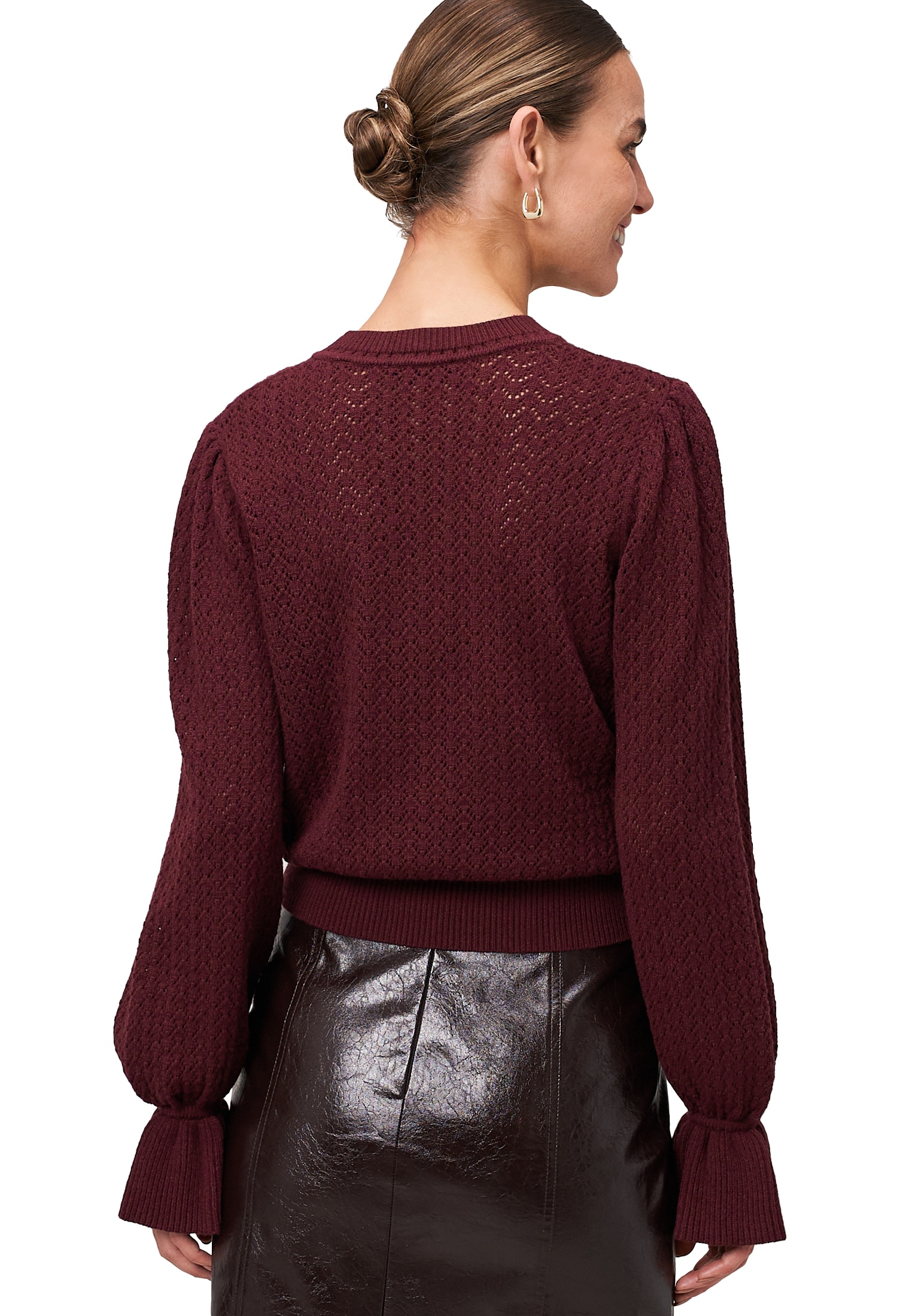 Zero Strickpullover »zero Damen Pullover mit Volant-Ärmeln«, (1 tlg.), weiteres Detail