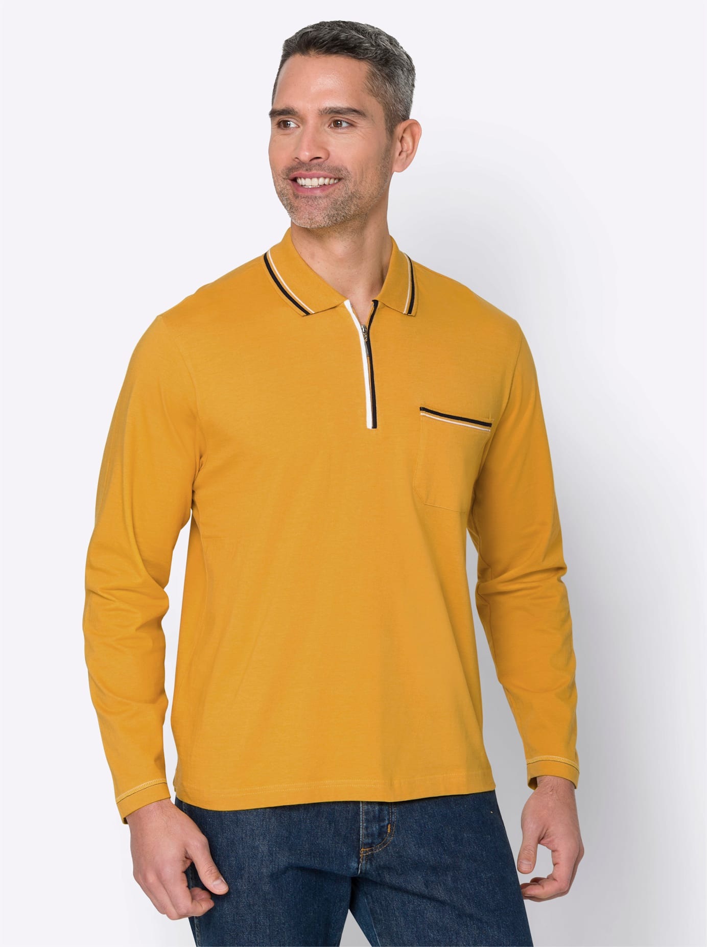 Classic Langarm-Poloshirt "Poloshirt" 1 Stk. tlg. günstig online kaufen