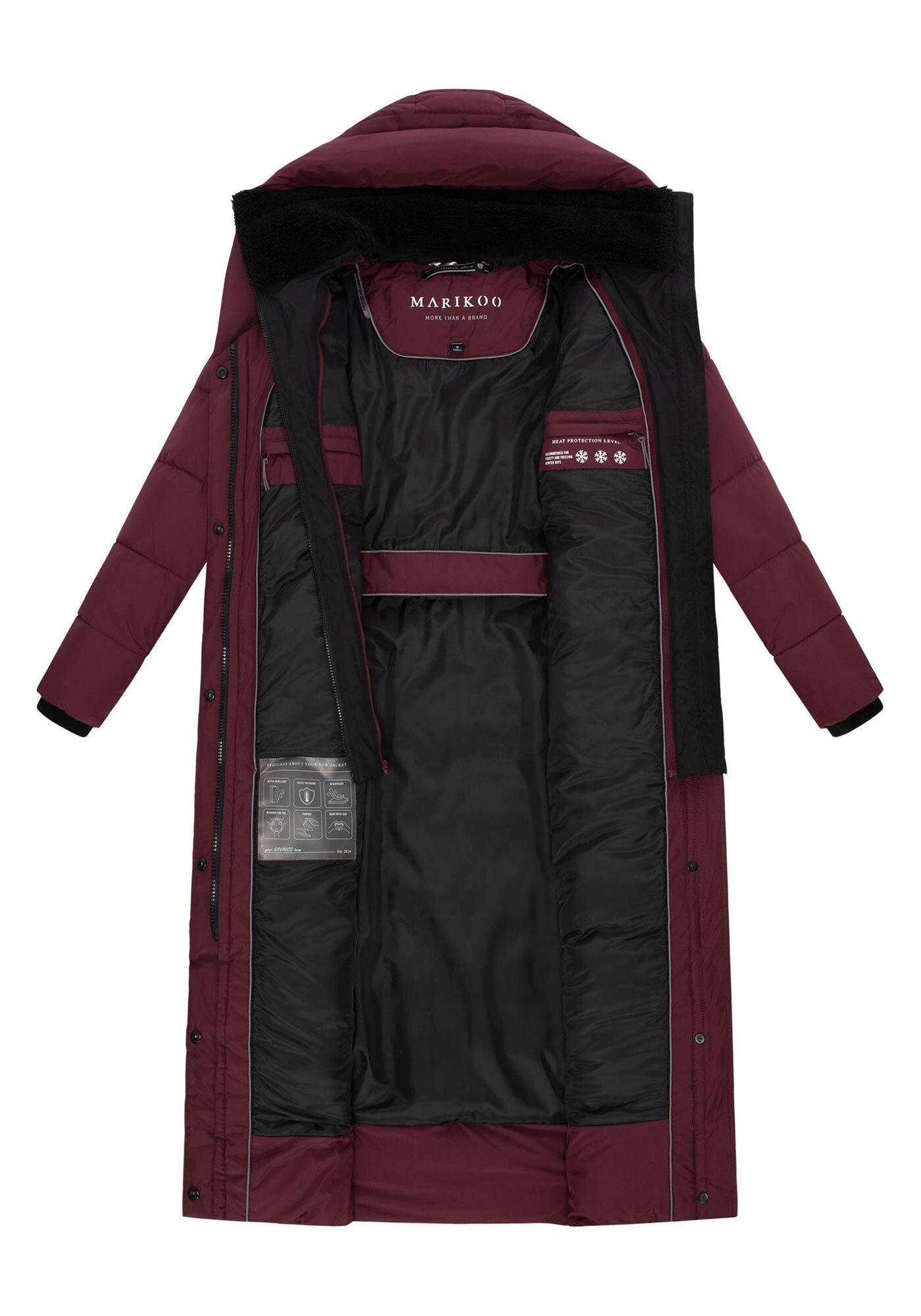 Marikoo Winterjacke »Pakoraa«, extra langer Winter Mantel mit abnehmbaren Innenteil