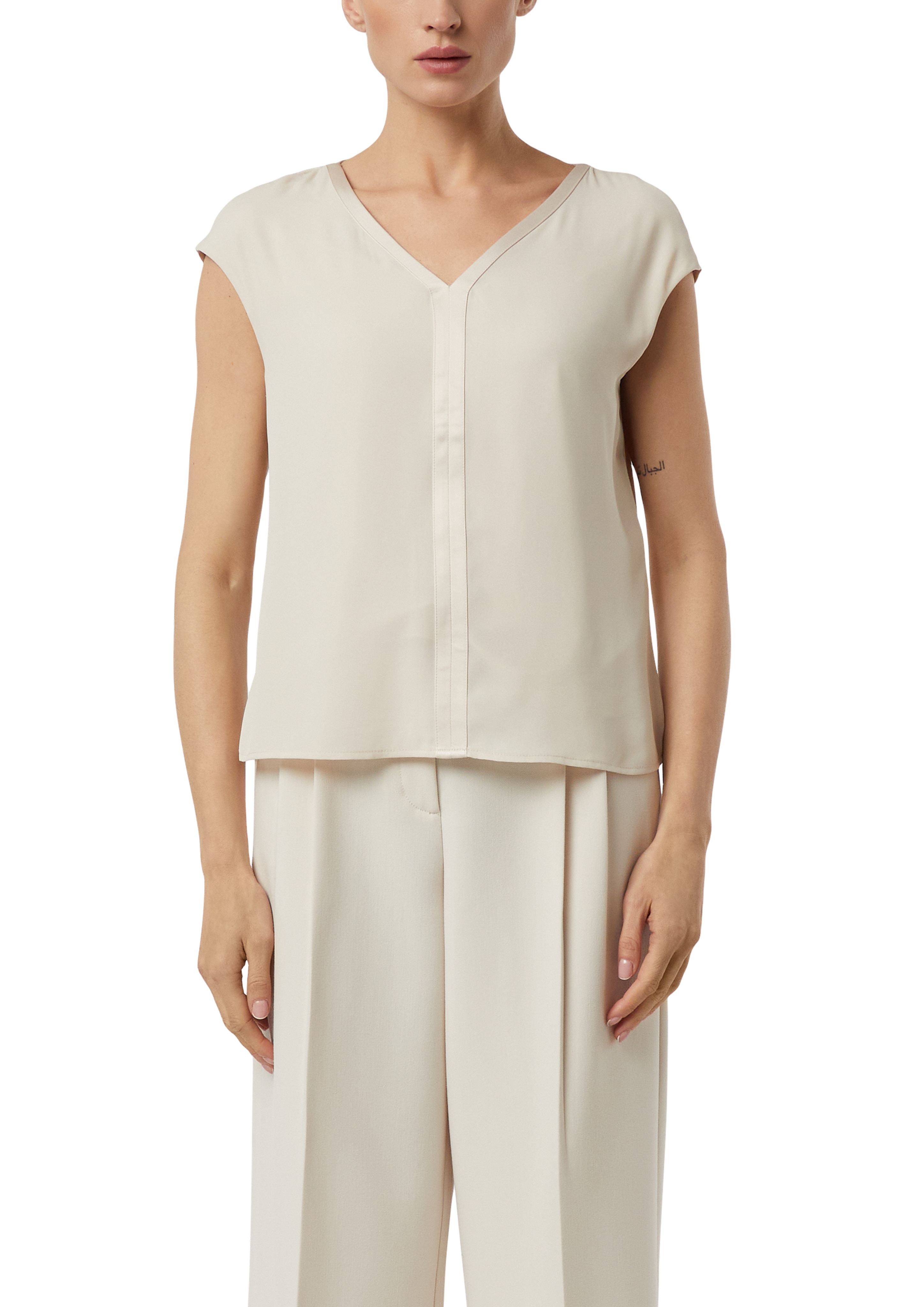 Comma Blusenshirt Sommer-Top mit V-Ausschnitt, ärmellos