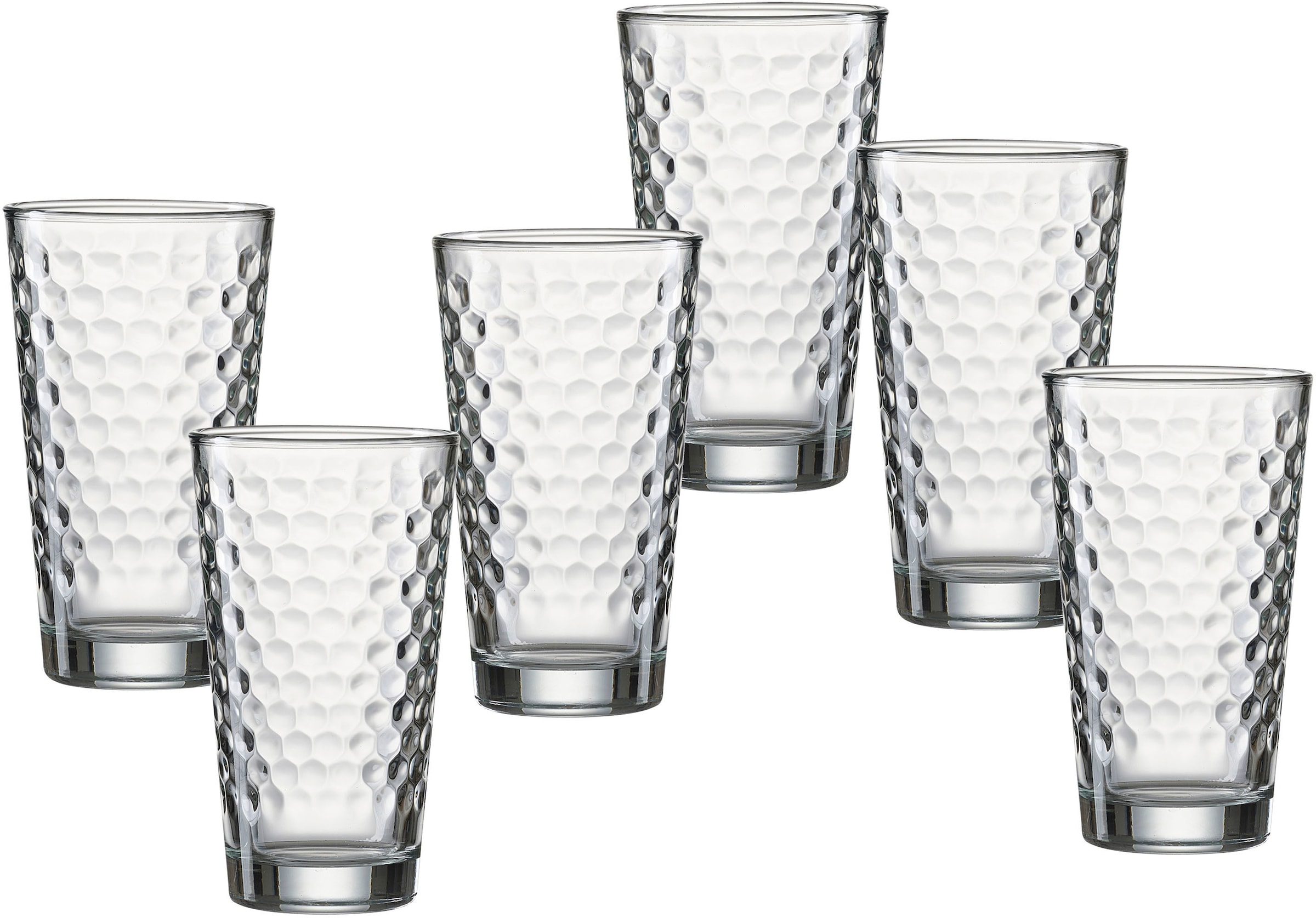 Ritzenhoff & Breker Longdrinkglas "Favo, 6-teilig", (Set, 6 tlg.), 350 ml