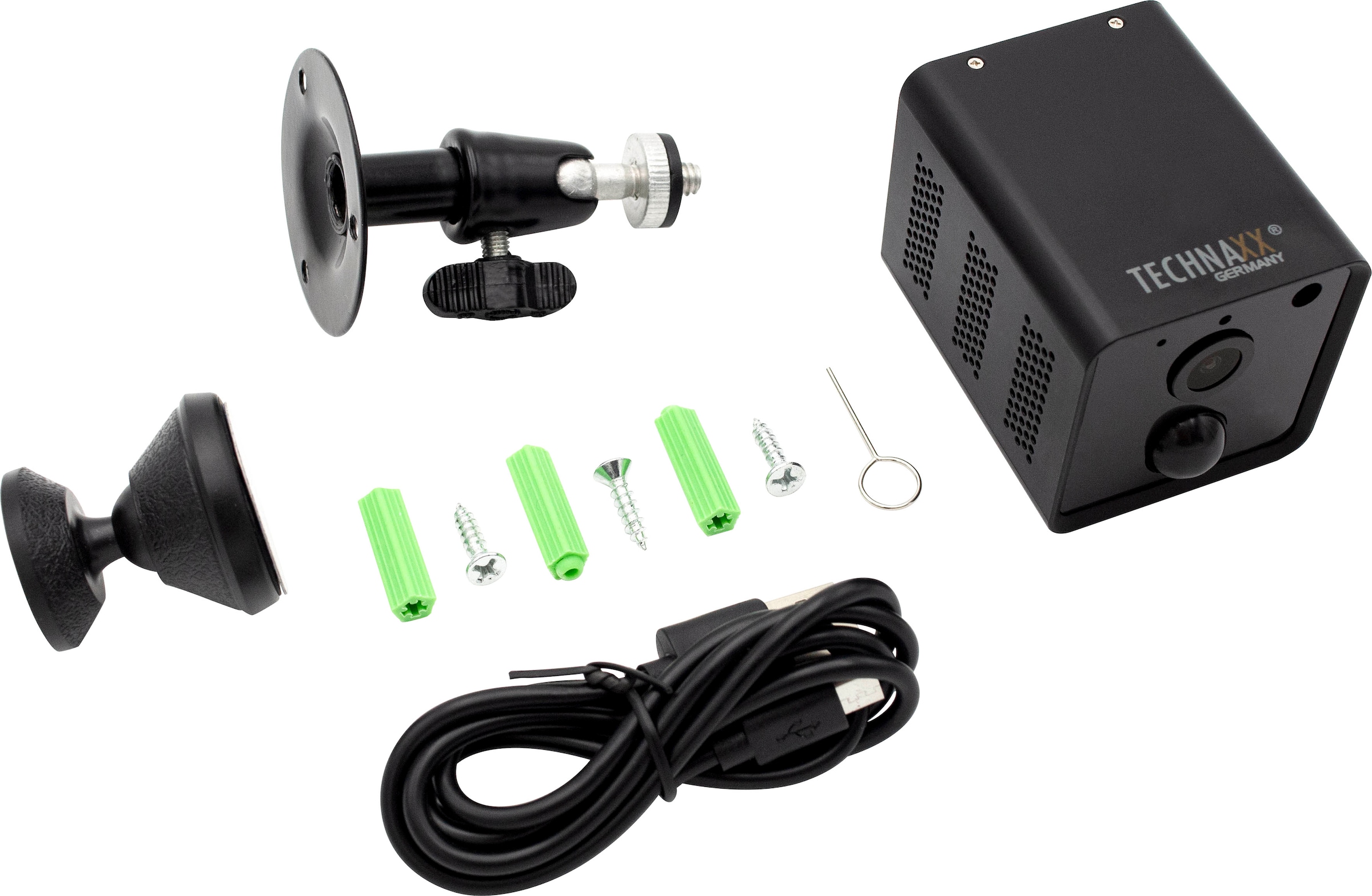 TECHNAXX Überwachungskamera "Mini Wifi IP Kamera TX-190", B:4,8cm H:4,8cm T:6,6cm, schwarz, Überwachungskameras