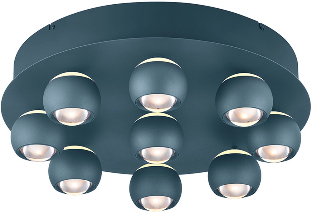Musterring LED Pendelleuchte »CANNON, 9-flammige LED Hängelampe 5W 500Lumen 2300-4000K CCT« LED-Board 1 Stk. Farbwechsler | warmweiß - kaltweiß mit Fernbedienung, stufenlos höhenverstellbar max 195cm dimmbar Memory