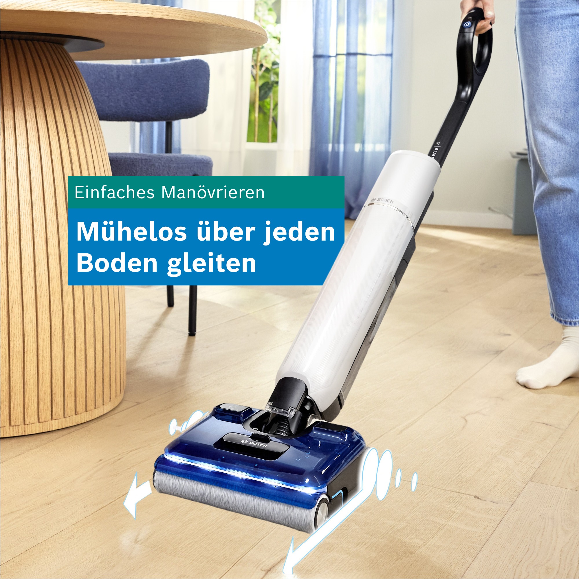 BOSCH Nass-Trocken-Sauger »OneFlow Serie 4 BHF41WM/BHF41WS, Selbstreinigung, 24.000 PA Saugkraft« Anti-Haarverwicklung, LED-Licht, Schnelltrocknung, 40 min Akku / 150m²