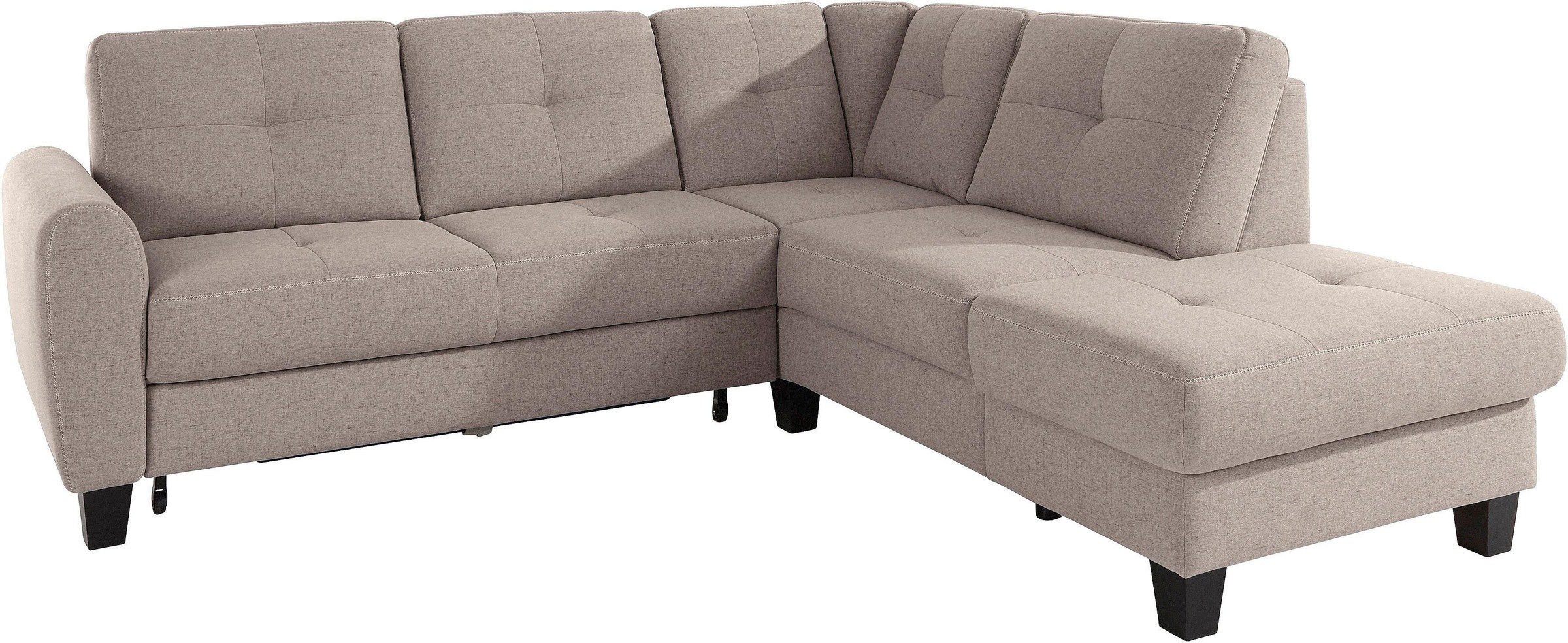 sit&more Ecksofa »Varese L-Form«, mit Federkern, wahlweise mit Bettfunktion und Stauraum