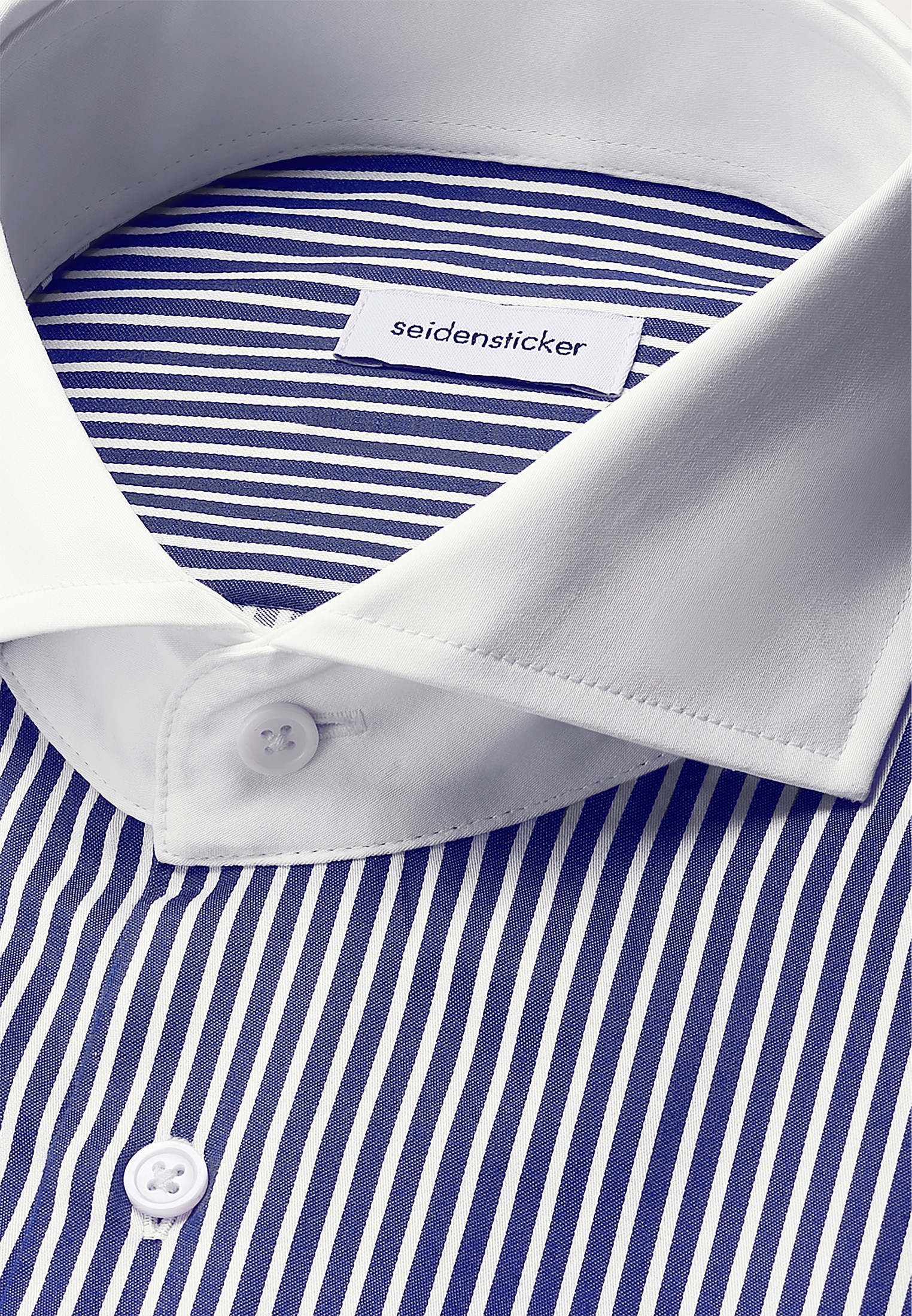 seidensticker Businesshemd »Schwarze Rose«, Regular 1/1 Haifischkragen Gestreiftes Trikot