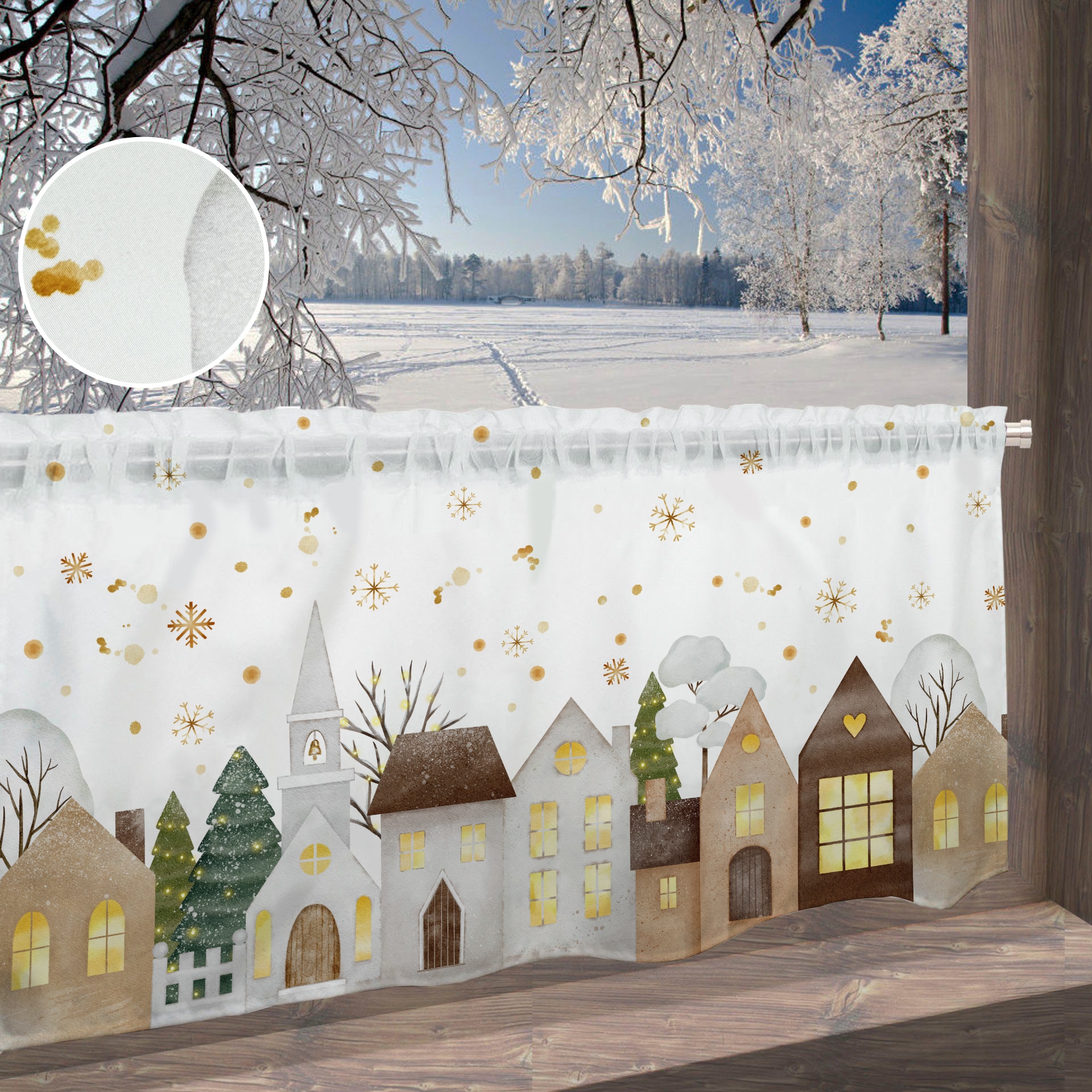 my home Scheibengardine "Noel" Stangendurchzug 1 Stk. tlg. günstig online kaufen