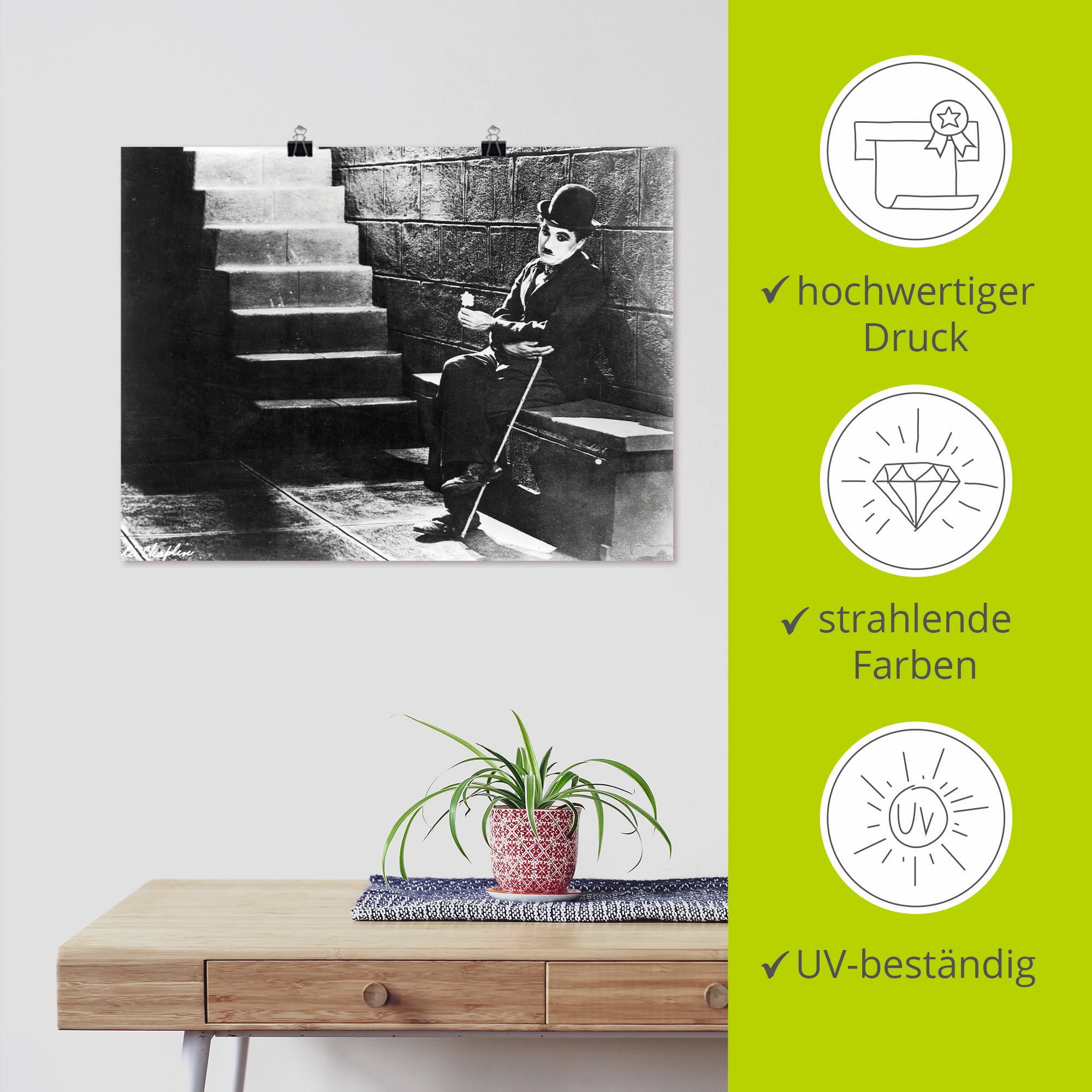 Artland Poster »Charlie Chaplin - Lichter der Großstadt 1931« Stars 1 Stk. tlg. als Poster, Wandaufkleber in verschied. Größen