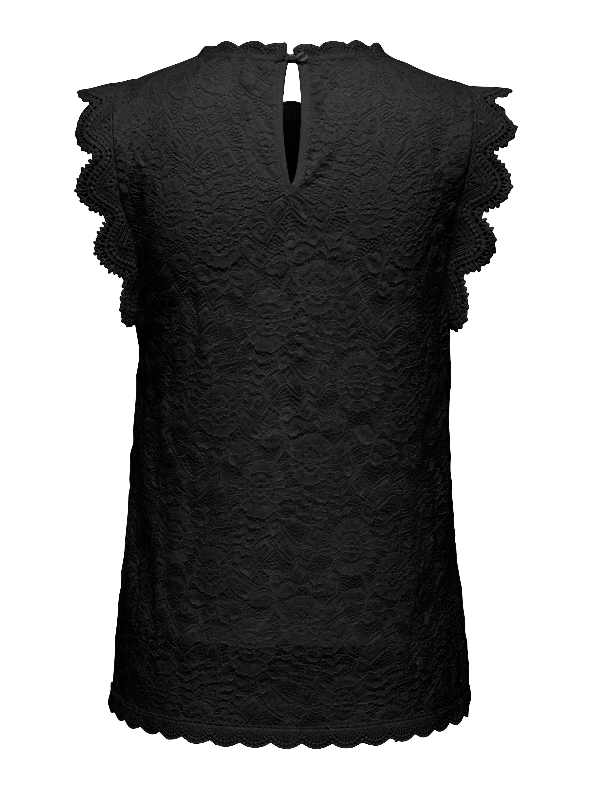 ONLY Spitzentop »ONLSINE S/L LACE TOP CS JRS« Materialmix, regular fit, Rundhals