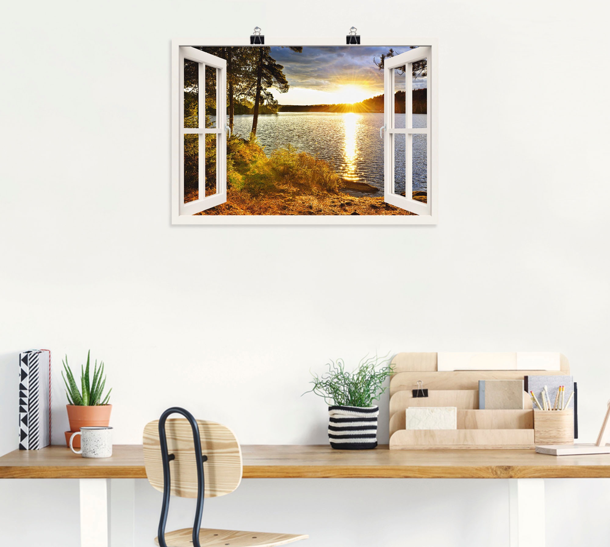 Artland Wandbild »Sonnenuntergang im Algonquin Park«, Fensterblick, (1 St.), als Leinwandbild, Poster, Wandaufkleber in verschied. Größen