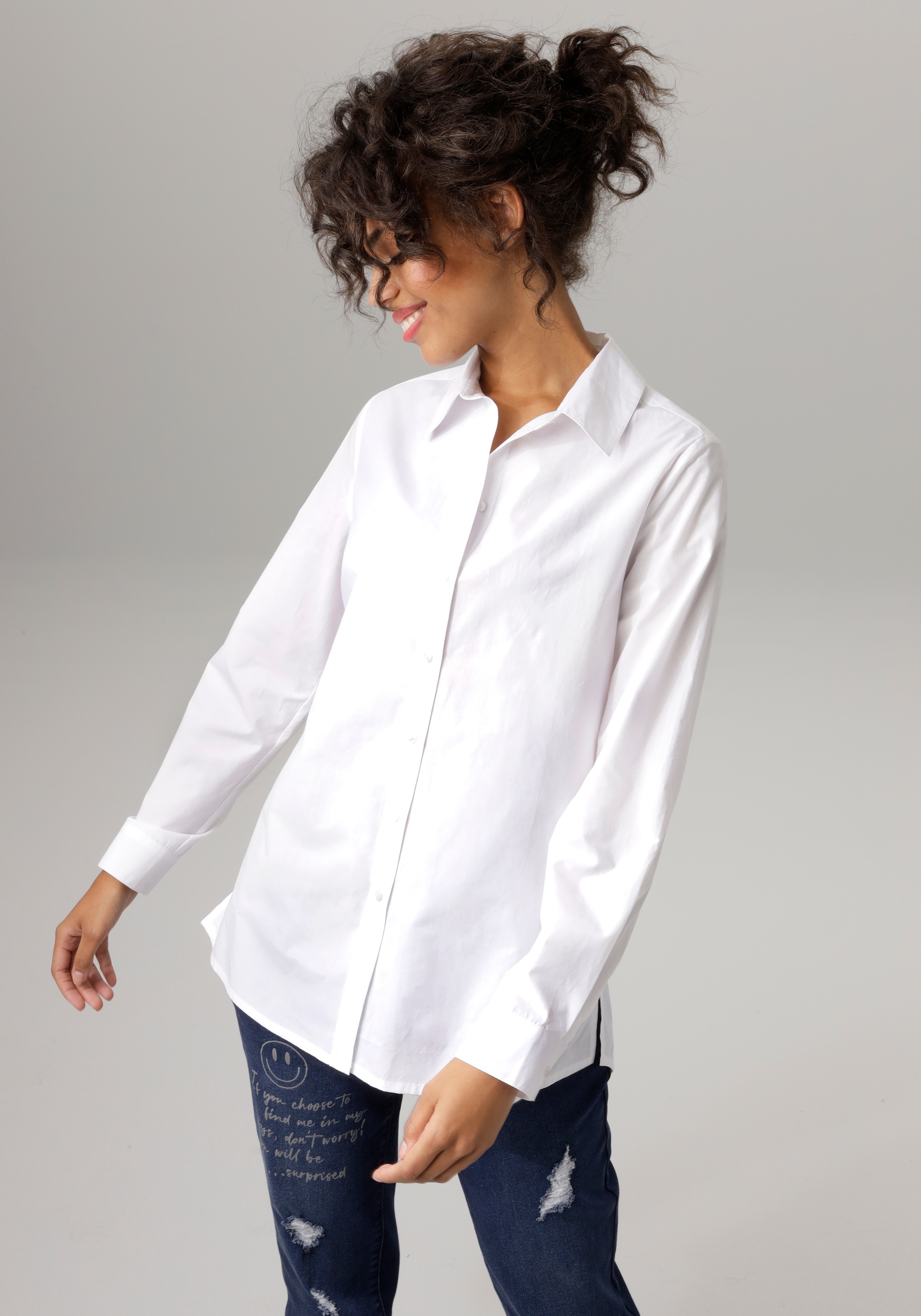 Aniston CASUAL Longbluse, mit kurzen Seitenschlitzen günstig online kaufen