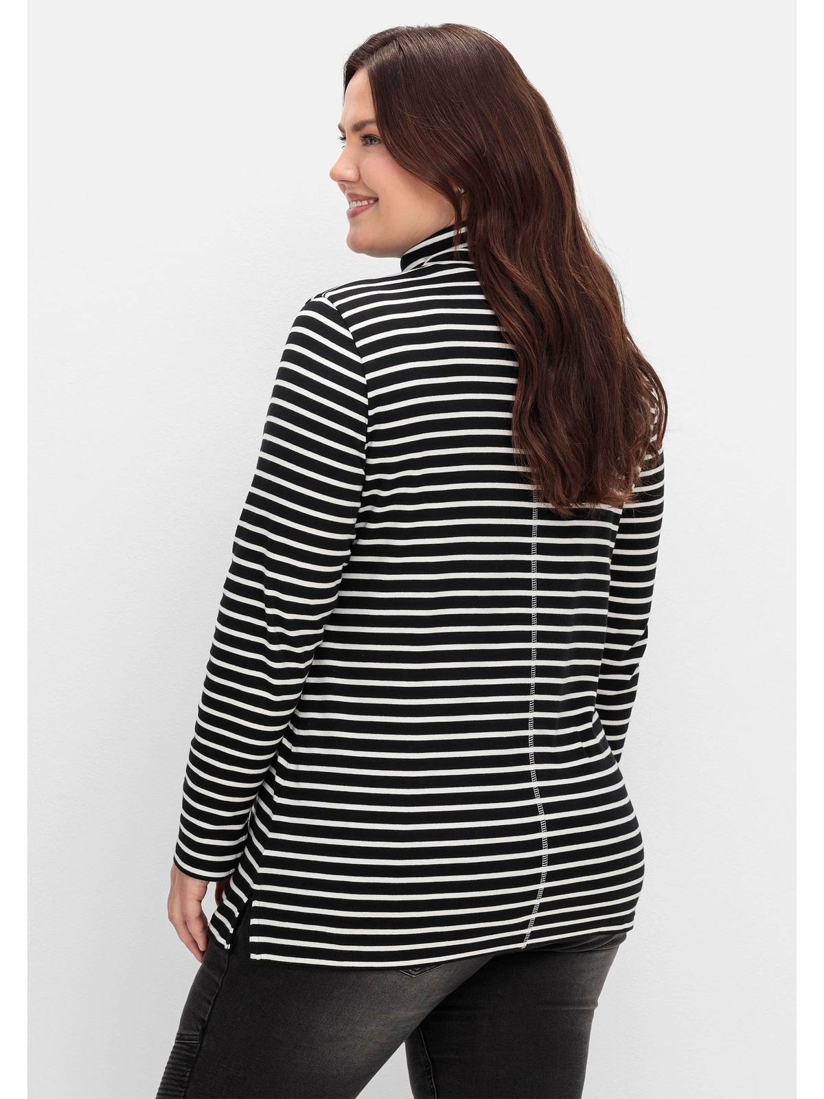 Sheego Rollkragenshirt »Große Größen«, in Rippqualität