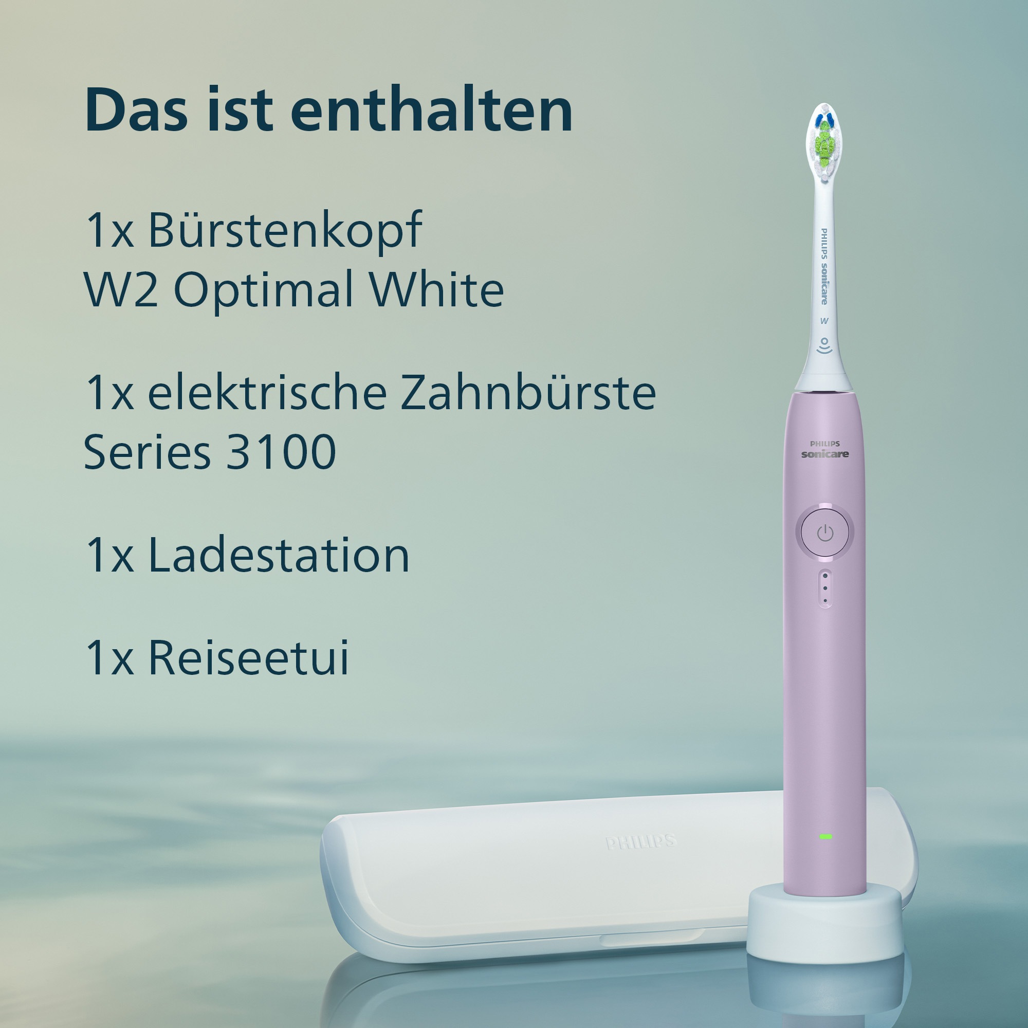 Philips Sonicare Elektrische Zahnbürste »Series 3100« mit  Drucksensor, 3 Intensitätsstufen, inkl. Reiseetui und Ladegerät