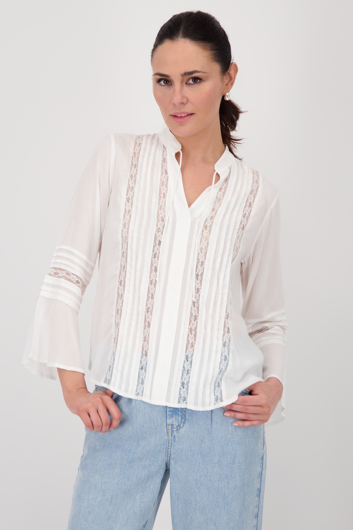 Monari Spitzenbluse, Mit V-Ausschnitt günstig online kaufen