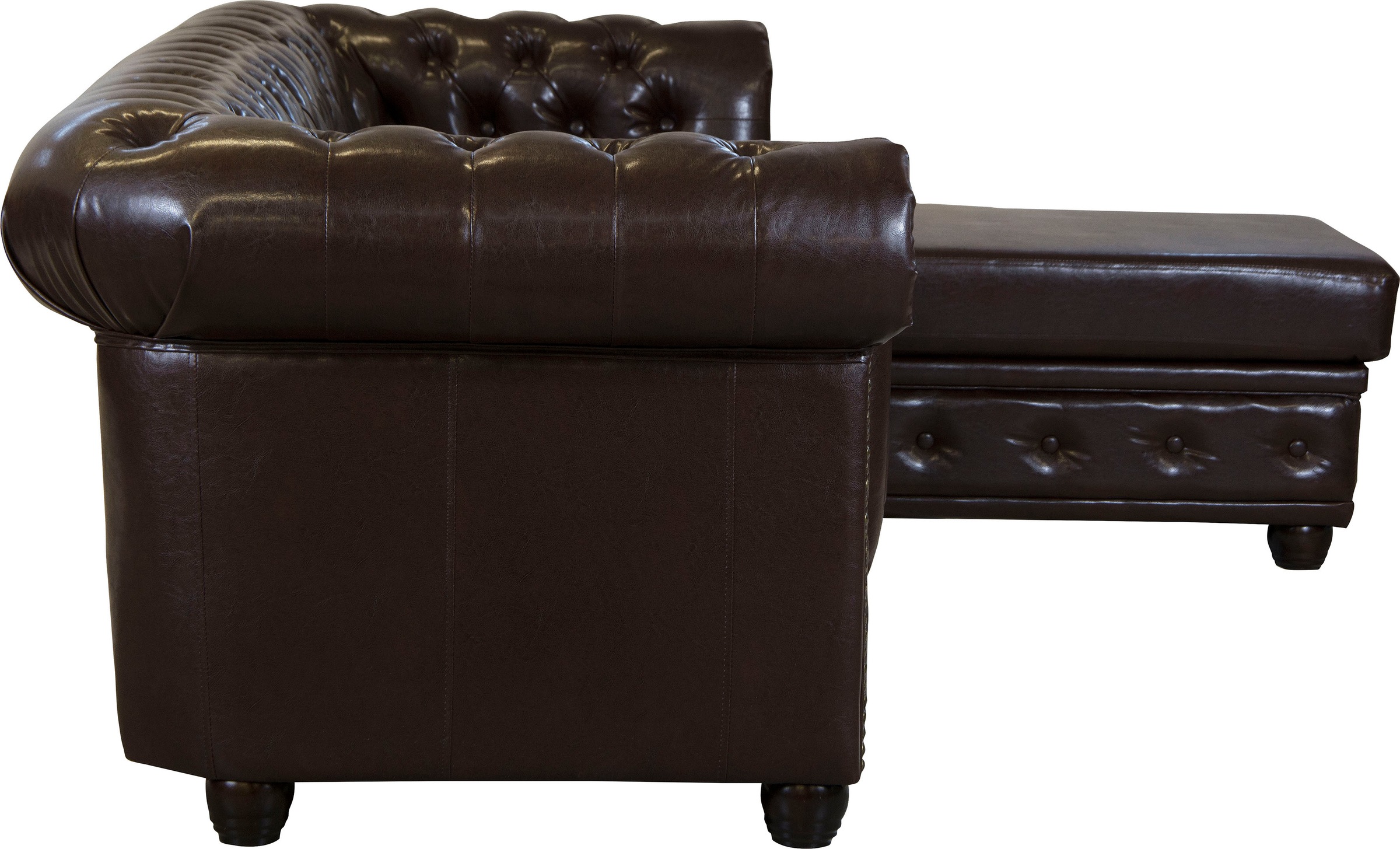 Home affaire Chesterfield-Sofa »Rysum L-Form«, Chesterfield-Optik mit Ottomanen-Abschluß