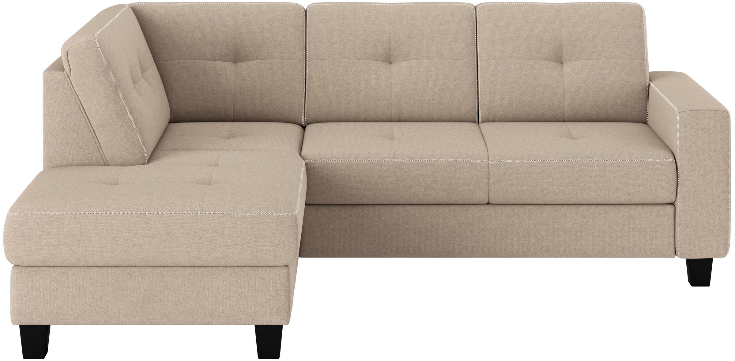 Places of Style Ecksofa "Varese", Kreuznaht in beige günstig online kaufen