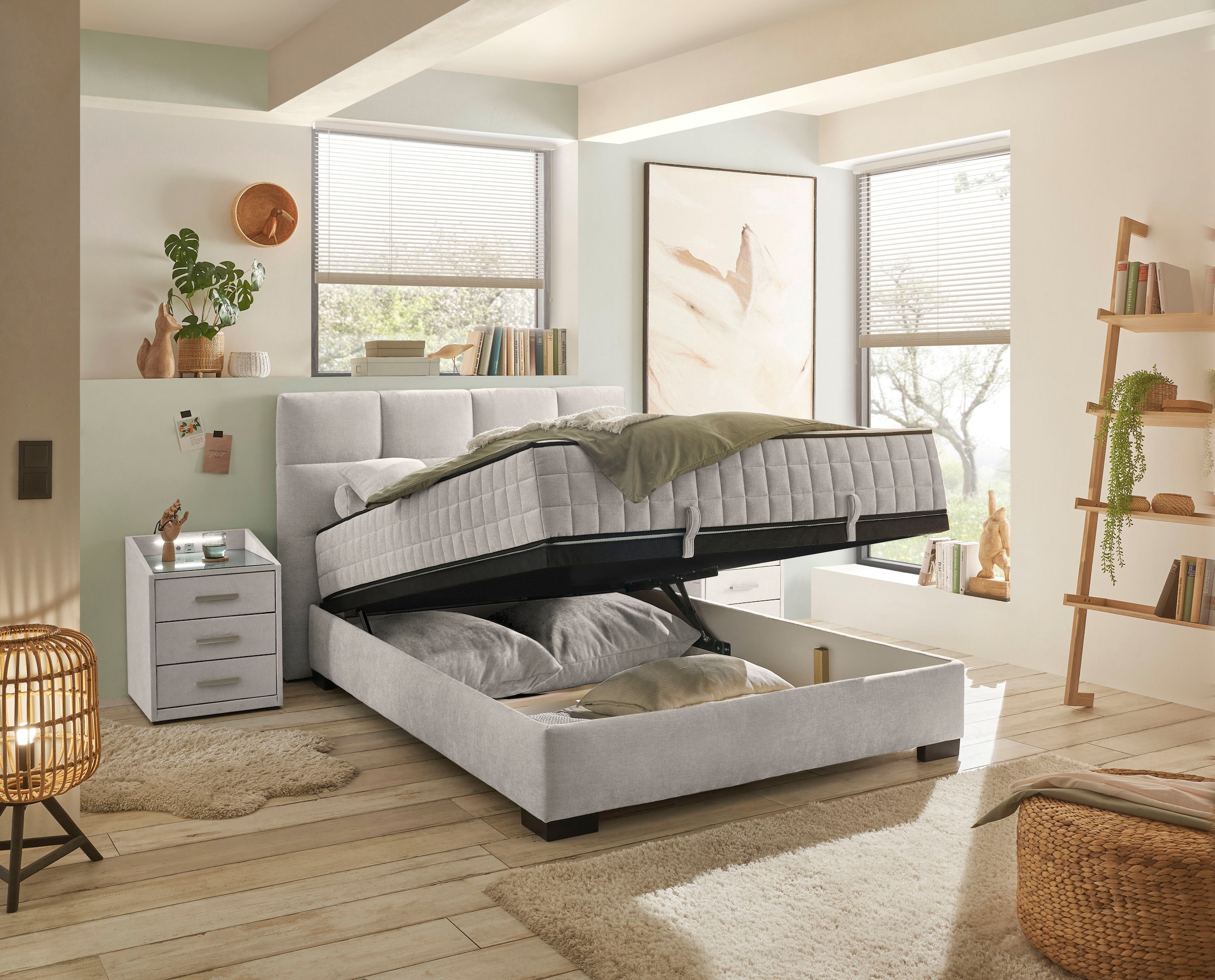 ED EXCITING DESIGN Boxbett »Nagol«, mit Bettkasten, mit Wendematratze, erhältlich in verschiedenen Breiten