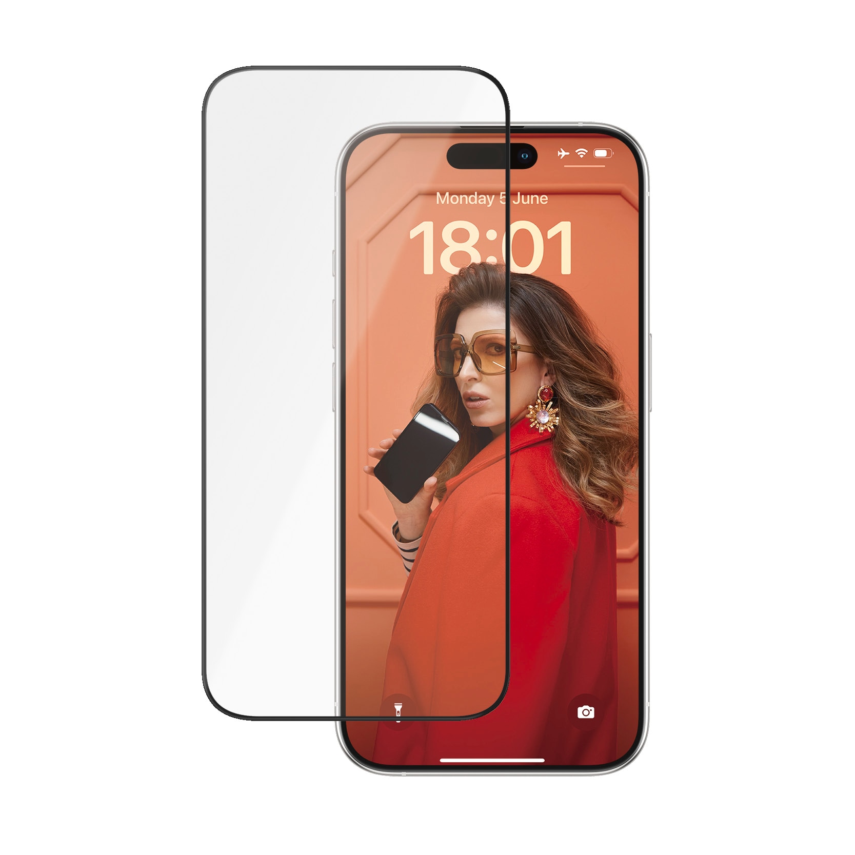 PanzerGlass Displayschutzglas »Ultra-Wide Fit Ceramic Protection Screen Protector«, für Apple iPhone 15 Pro, (1 St.), Displayschutzfolie, Schutzfolie, Bildschirmschutz, kratz- & stoßfest