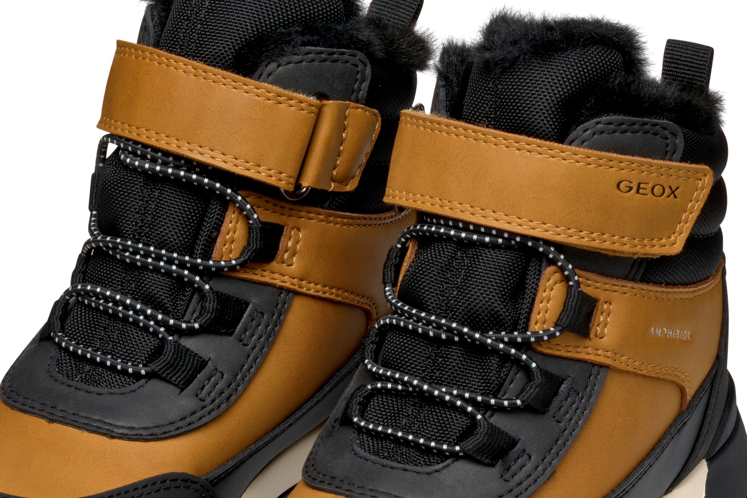 Geox Winterboots »J TREKKYUP BOY B ABX«, Klettstiefel, Snowboots, Winterstiefel mit Klettverschluss