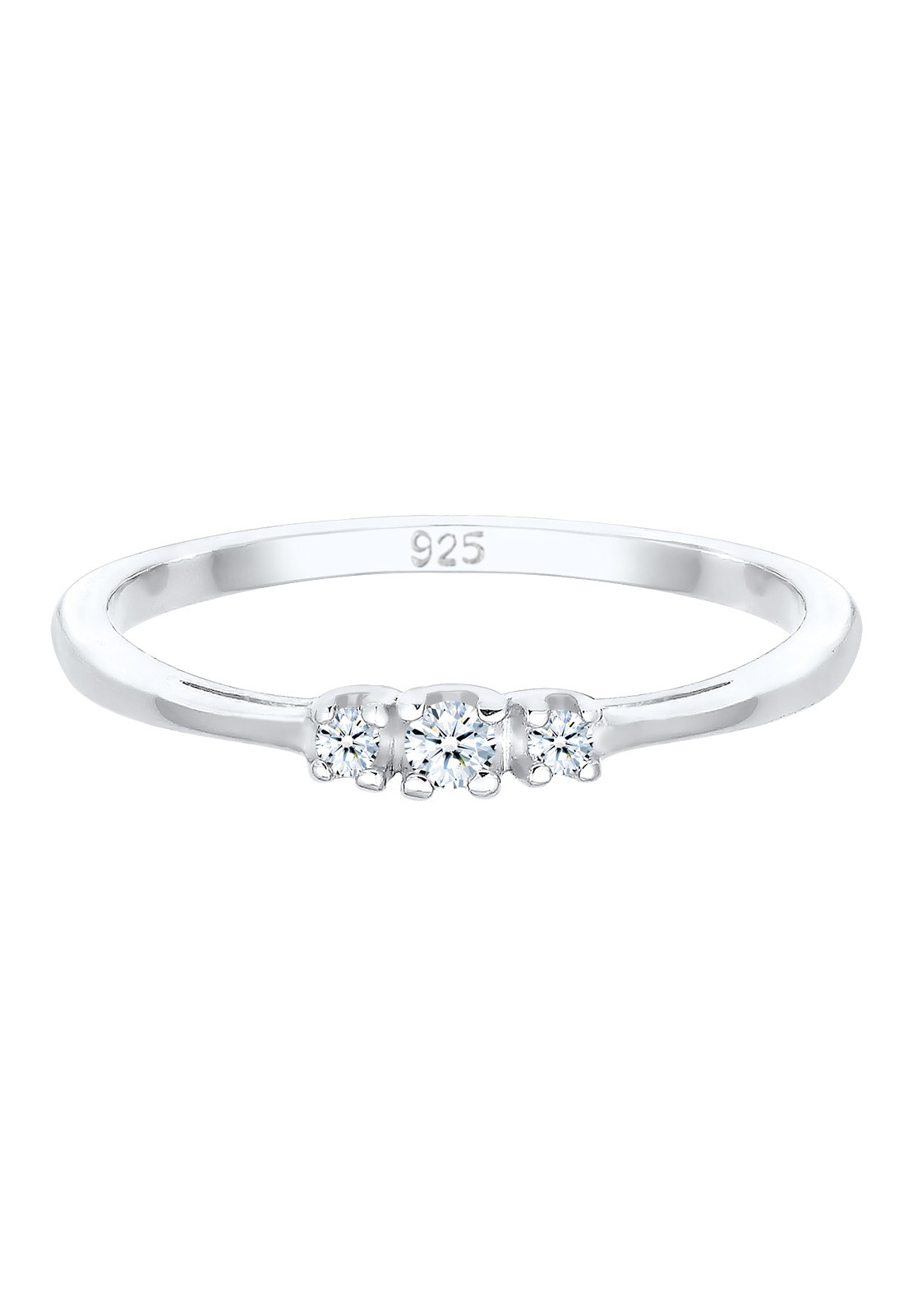 Elli DIAMONDS Verlobungsring »Verlobungsring Diamant (0.06 ct.) Zart 925 Silber«