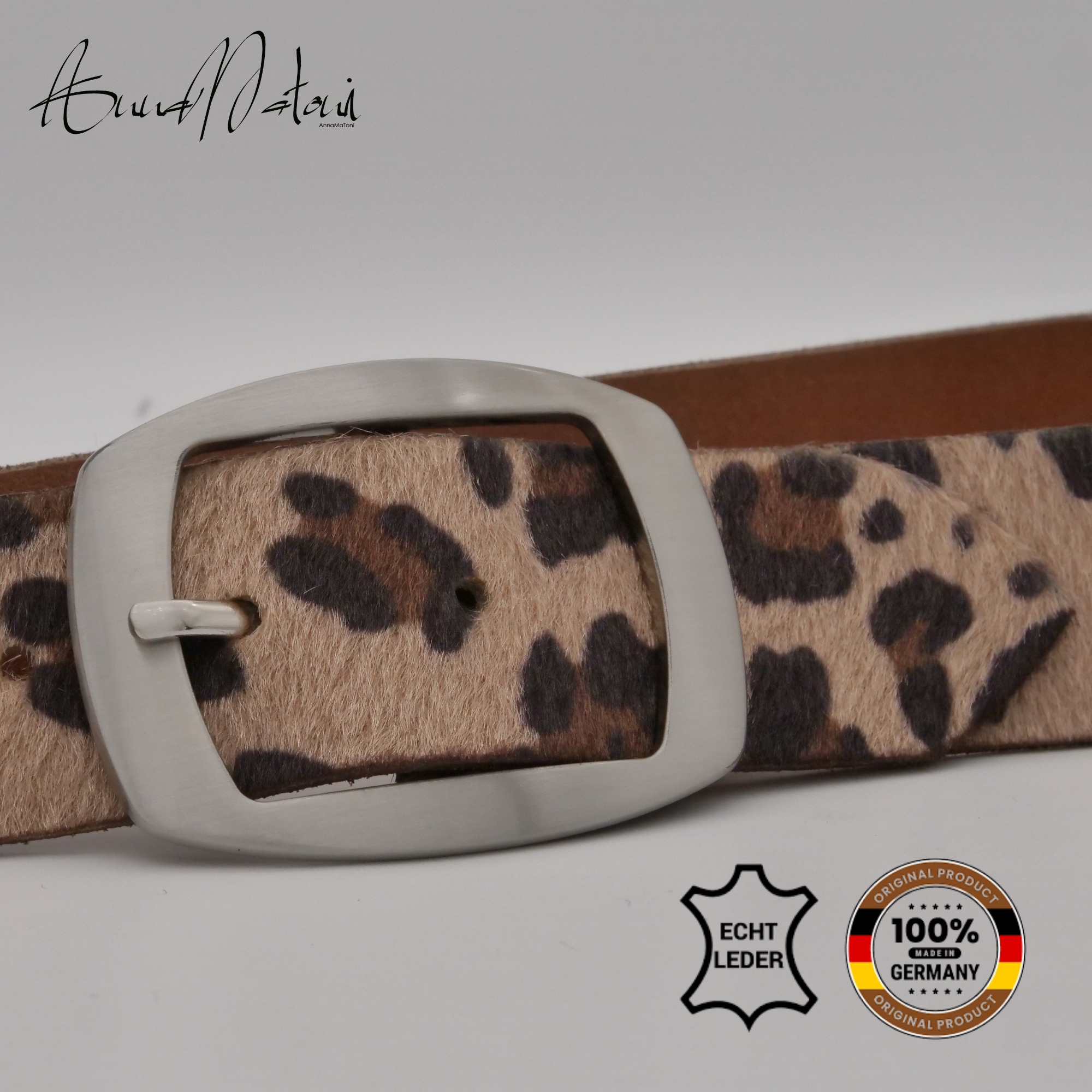 AnnaMatoni Ledergürtel »AnnaMatoni Damen Ledergürtel in hochwertigem Kunstfell in Leo«