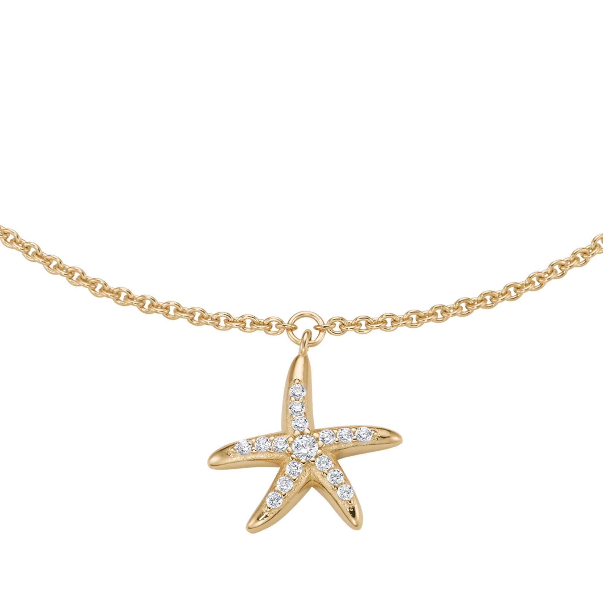 Firetti Fußkette mit Anhänger »Schmuck Geschenk Silber 925 Körperschmuck Ankerkette Anhänger Seestern« mit Zirkonia (synth.)
