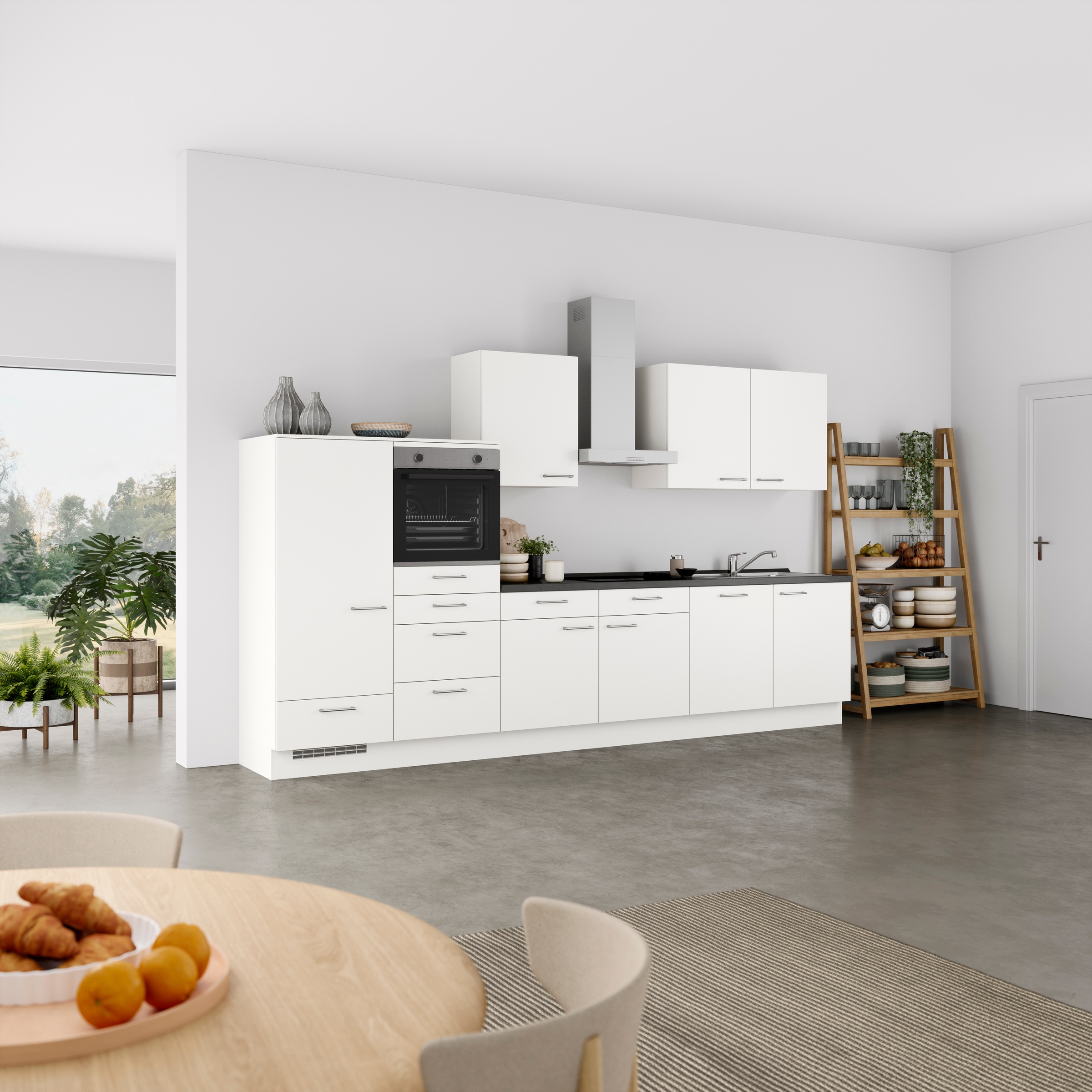 nobilia® Küchenzeile »"Laser I"«, vormontiert, Ausrichtung wählbar, Breite 360 cm, wahlw. mit E-Geräten