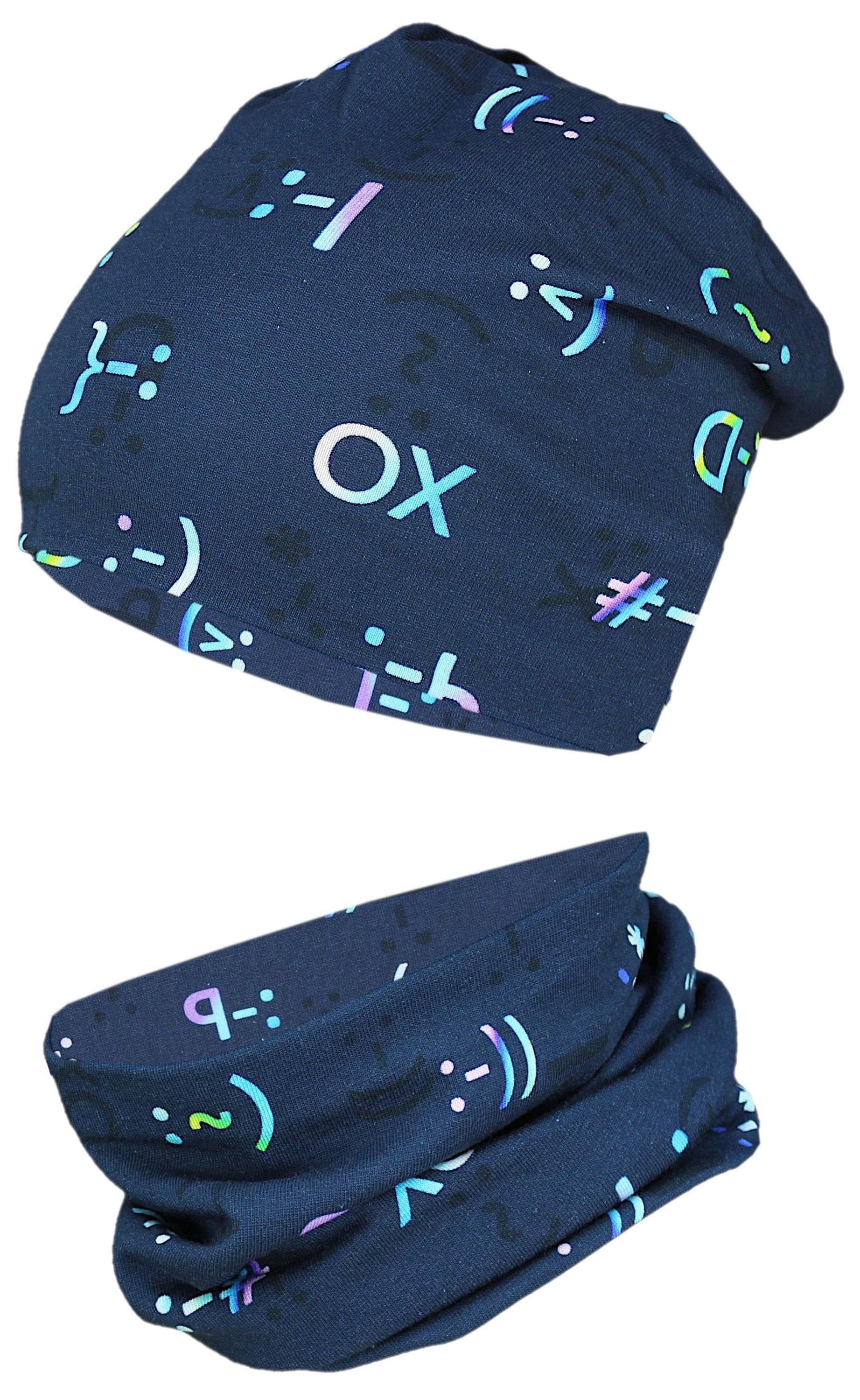 TupTam Beanie "Mütze Unisex Set Kinder Beanie Mütze Schlauchschal"