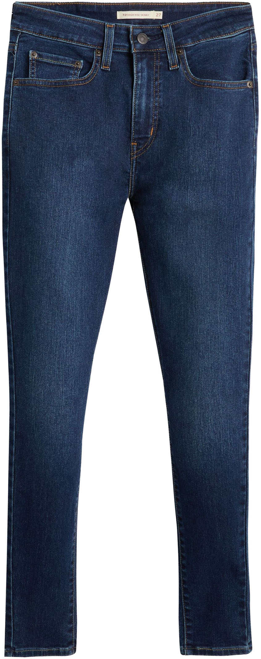 Skinny-fit-Jeans LEVI'S "721 HIGH RISE SKINNY", Damen, Gr. 27, Länge 28, eternal indigo drk tint, Denim/Jeans, Obermaterial: 80% Baumwolle, 19% Polyester, 1% Elasthan, skinny fit lang, Jeans, mit hohem Bund 2
